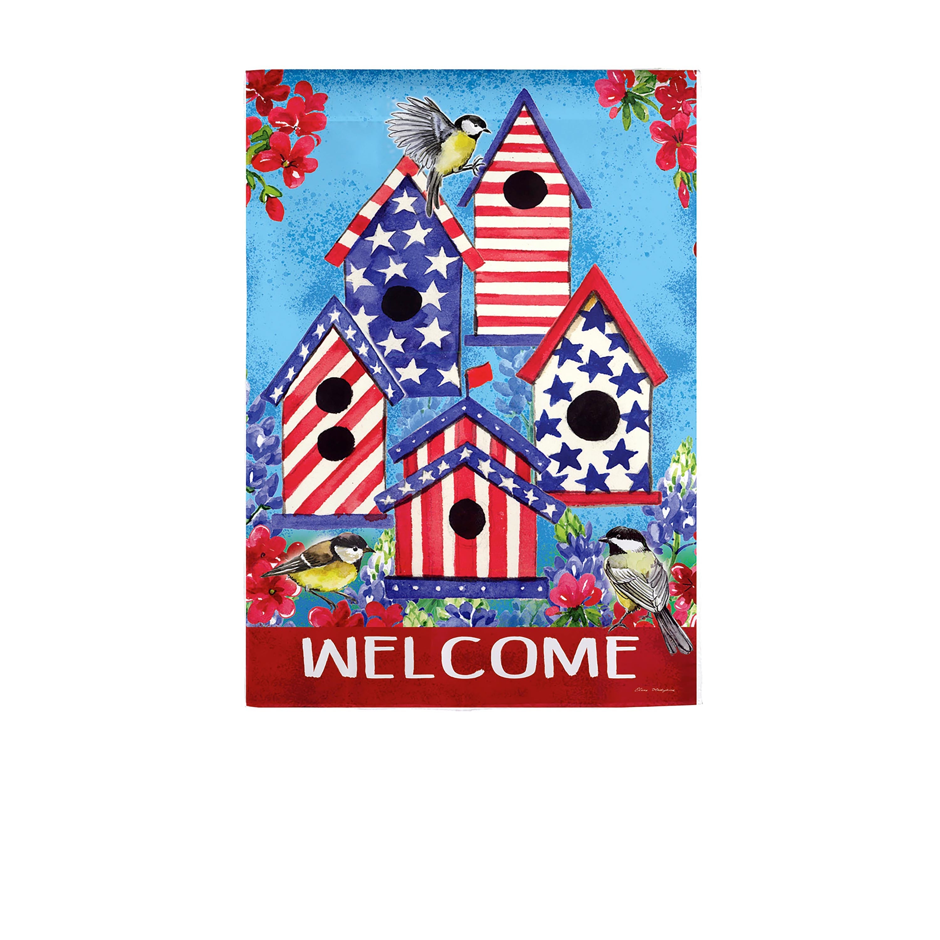 Patriotic Birdhouses Garden Textured Suede Flag - Sports Collectibles, Sports Memorabilia, Sports Fan Shop, Sports Gifts
