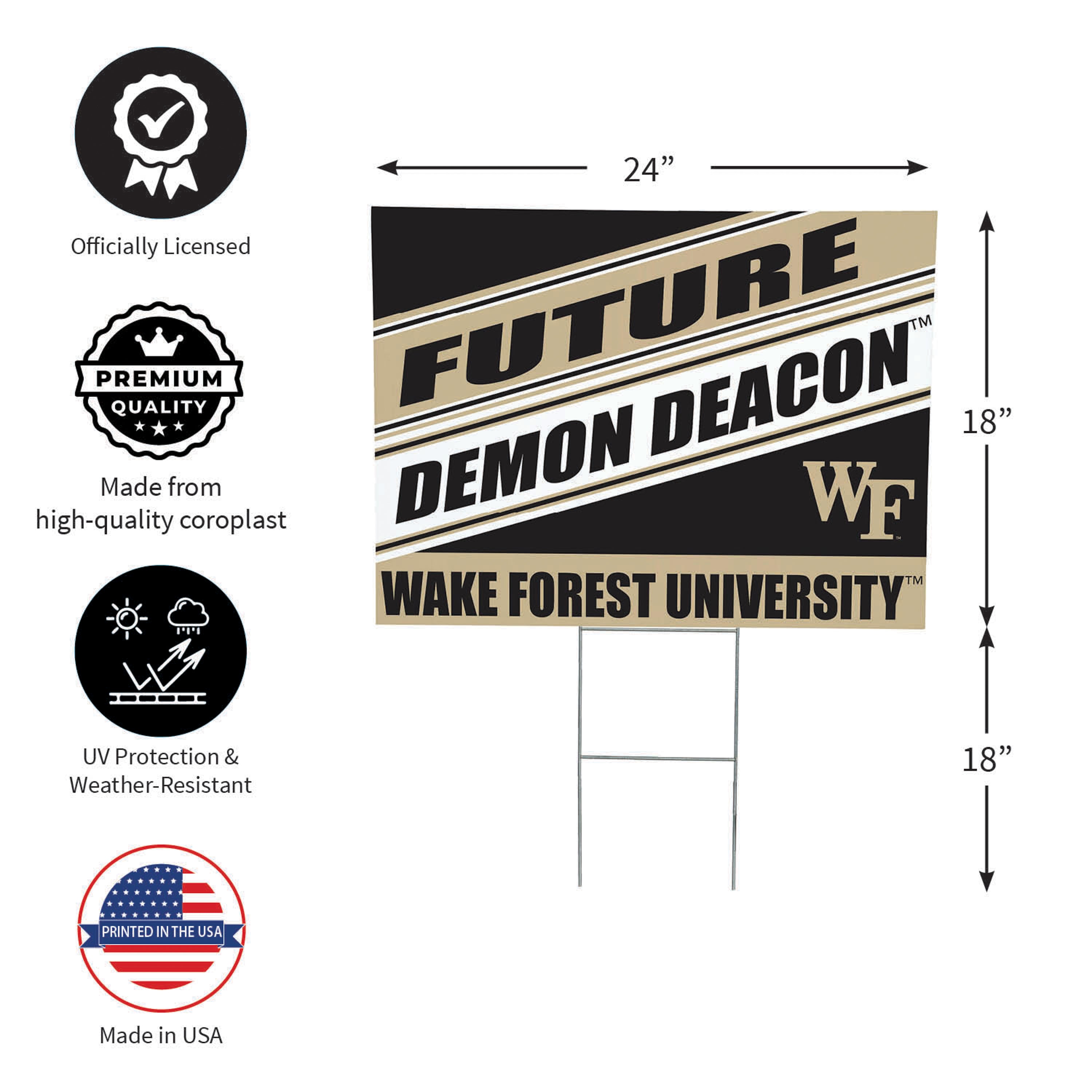 Wake Forest University Coroplast Yard Sign, Future Student - Sports Collectibles, Sports Memorabilia, Sports Fan Shop, Sports Gifts