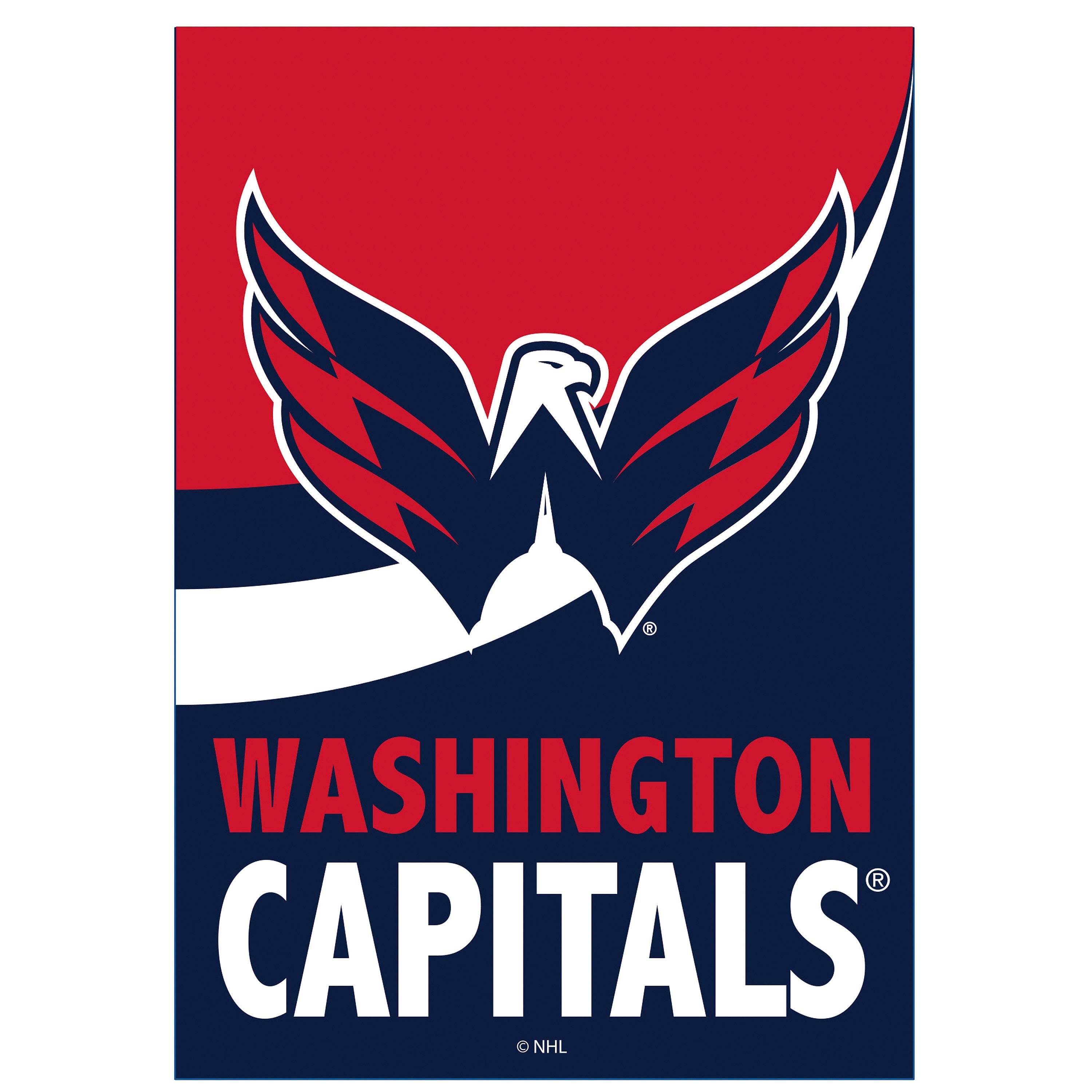 Washington Capitals Burlap Flag GDN Size - Sports Collectibles, Sports Memorabilia, Sports Fan Shop, Sports Gifts