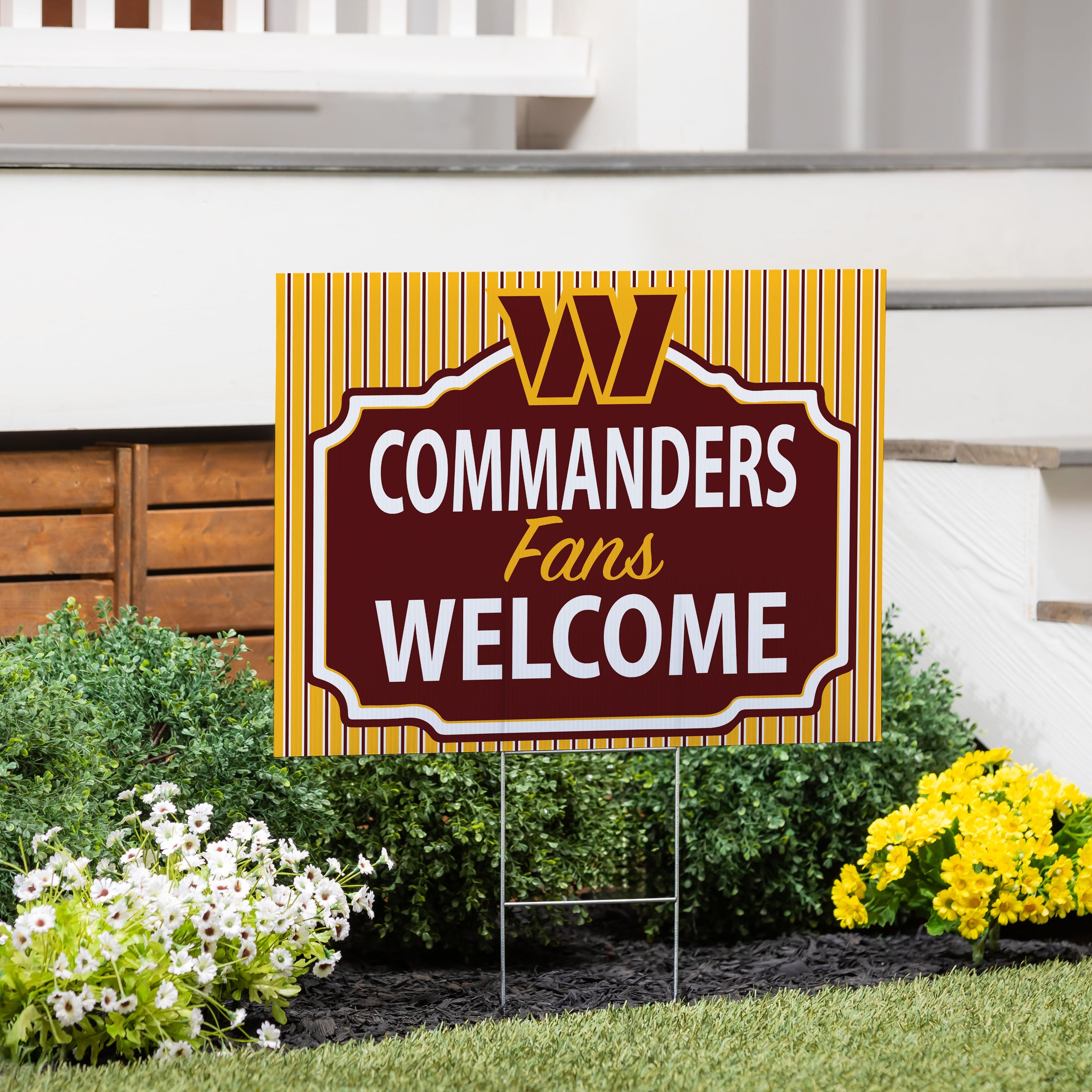 Washington Commanders Coroplast Yard Sign, "Fans Welcome"