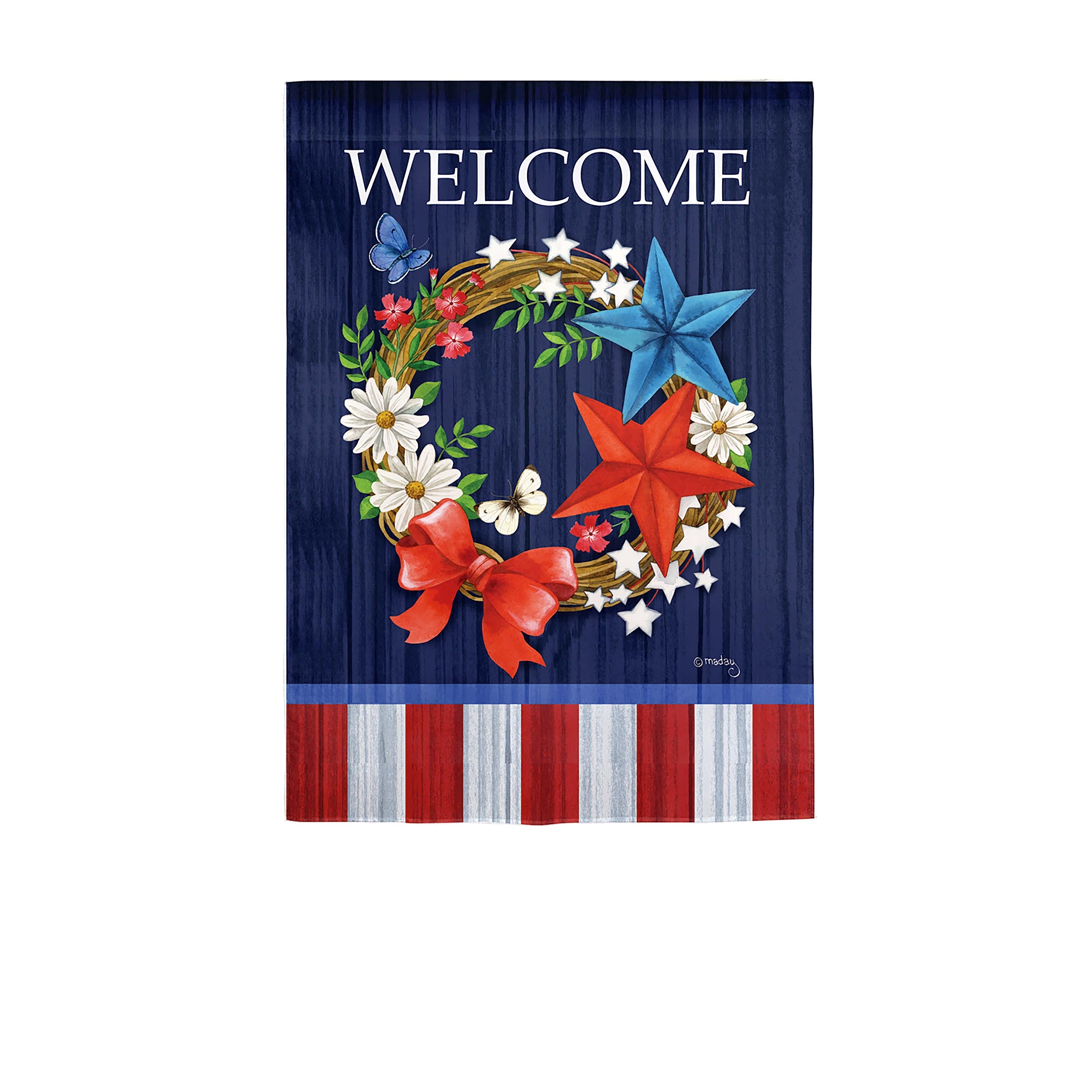 Patriotic Wreath Garden Suede Flag - Sports Collectibles, Sports Memorabilia, Sports Fan Shop, Sports Gifts