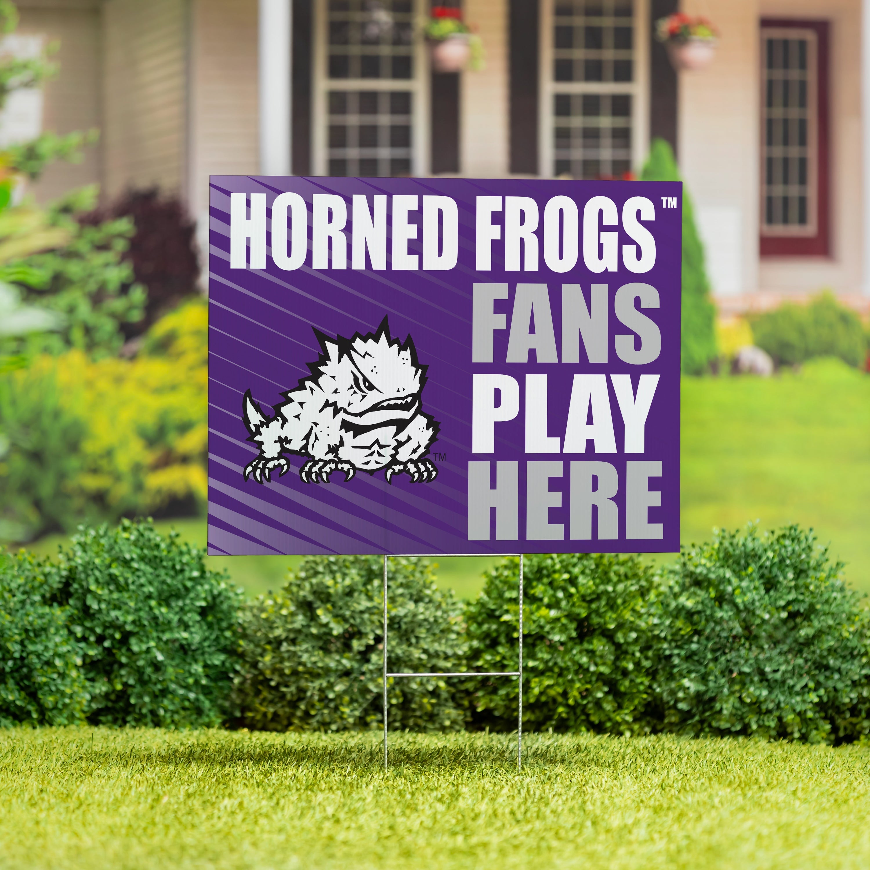 Texas Christian University Coroplast Yard Sign "Fans Play Here" - Sports Collectibles, Sports Memorabilia, Sports Fan Shop, Sports Gifts