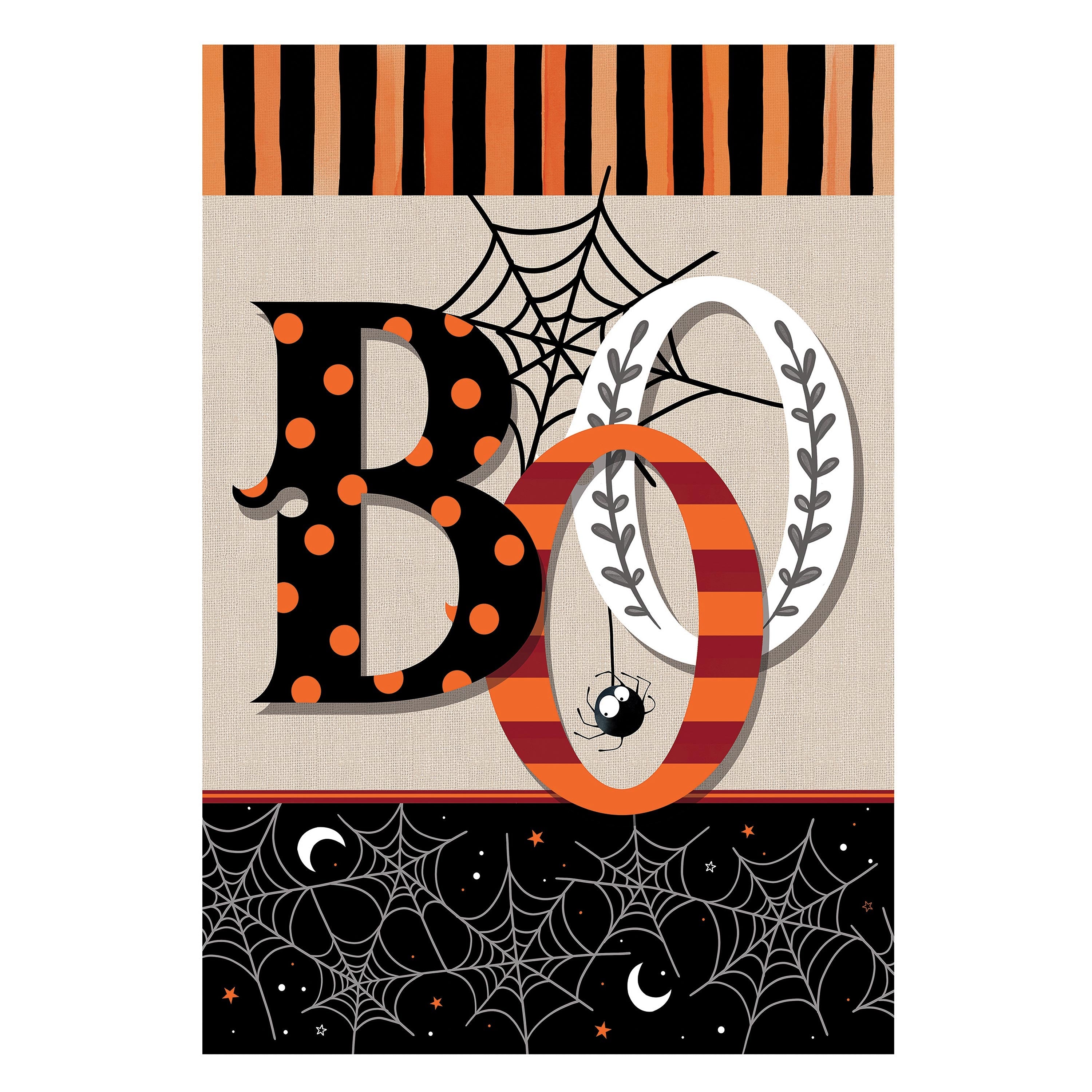 Polka Dots & Stripes Boo Suede Garden Flag - Sports Collectibles, Sports Memorabilia, Sports Fan Shop, Sports Gifts
