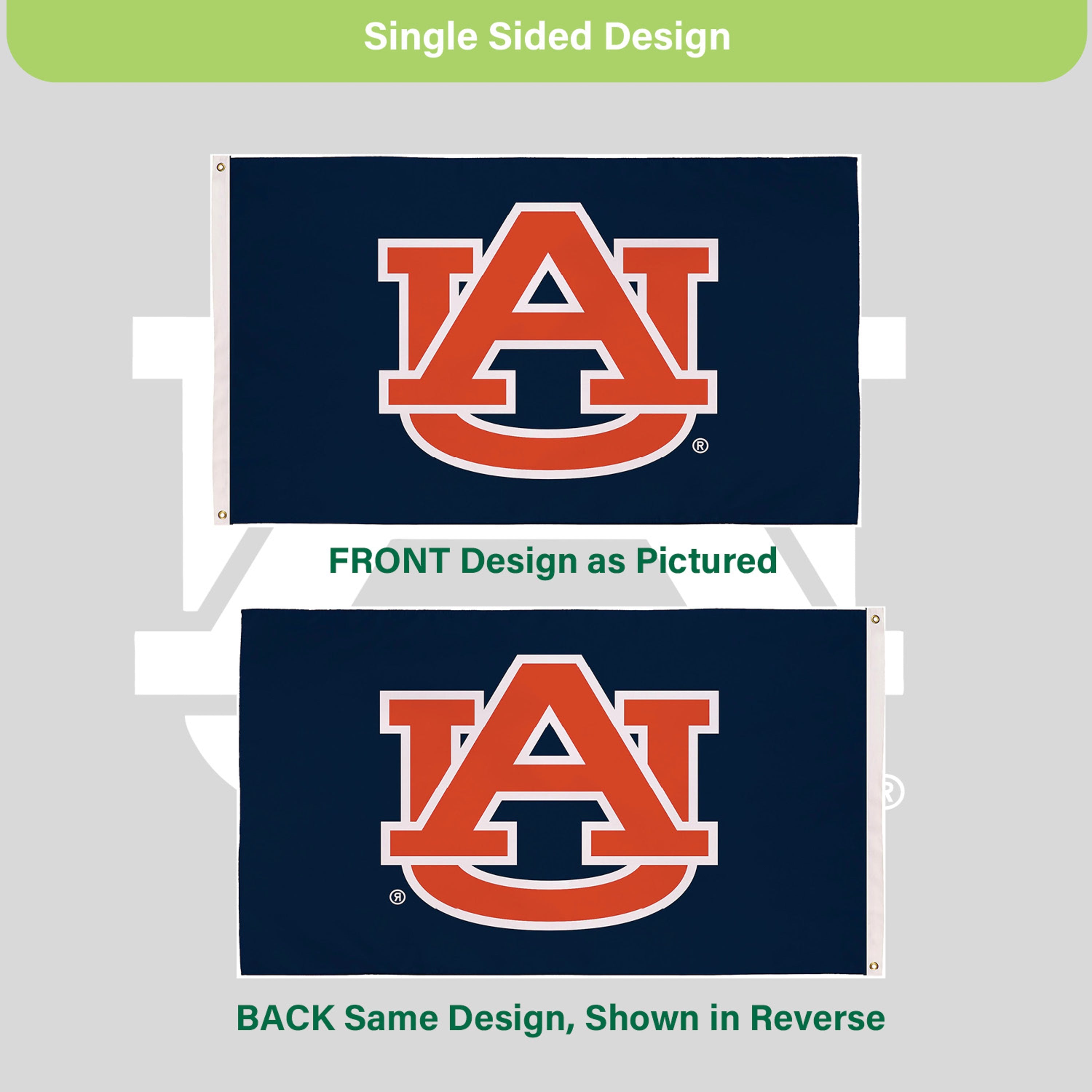 3'x5' Single Sided Flag w/ 2 Grommets, Auburn University - Sports Gifts, Sports Memorabilia, Sports Collectibles, Fan Shop