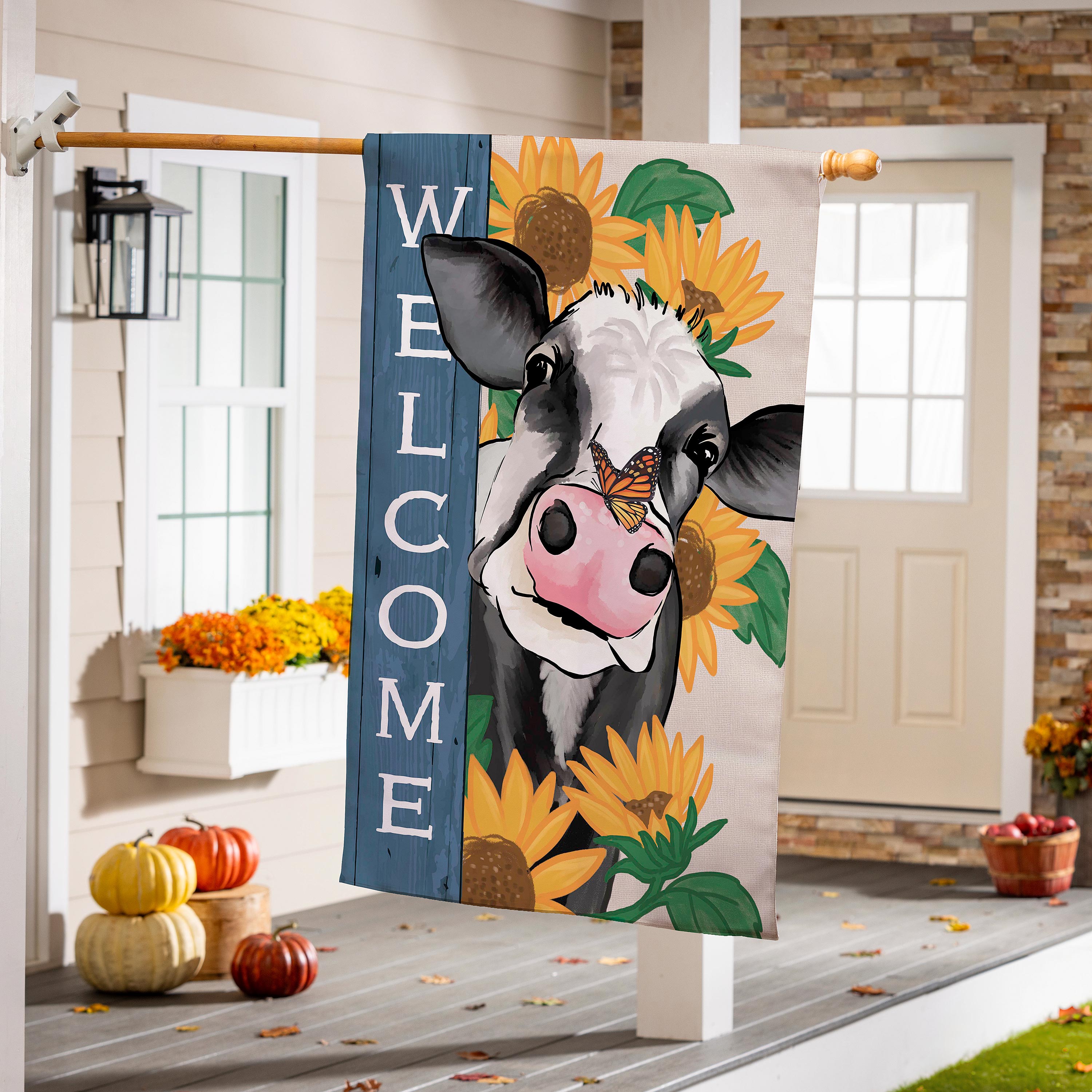 Mooove Over For Fall Suede House Flag - Sports Gifts, Sports Memorabilia, Sports Collectibles, Fan Shop