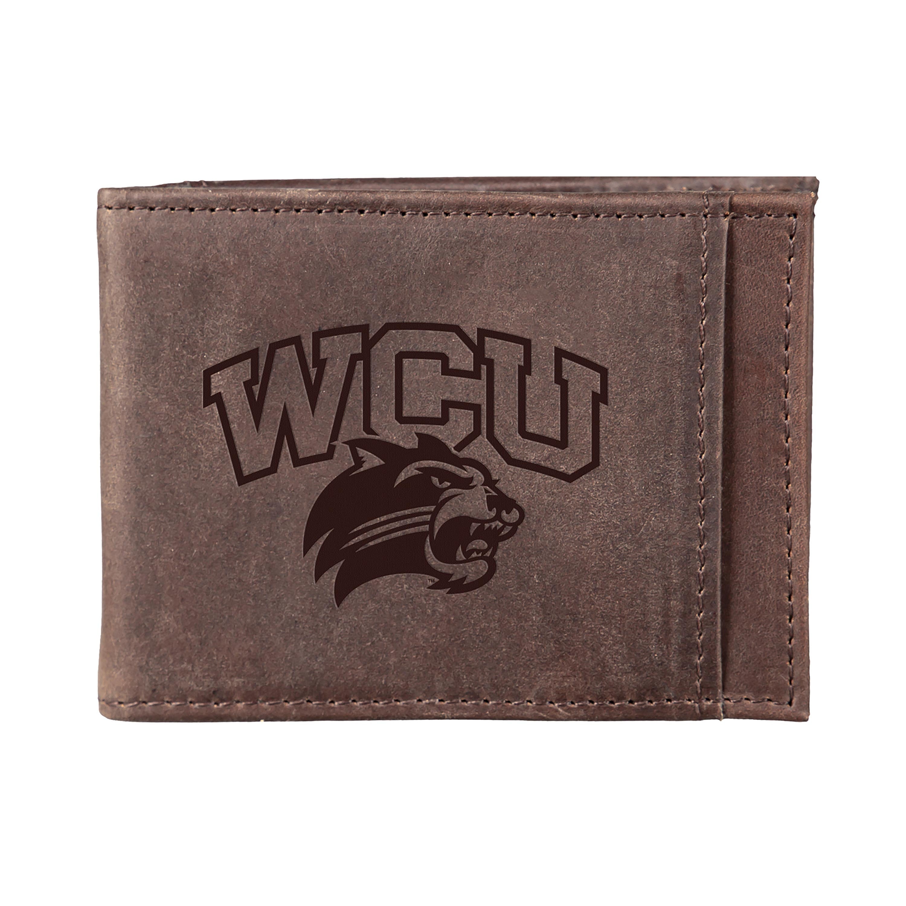 Front Pocket Wallet w/ RFID Blocking, Western Carolina University, Brown - Sports Collectibles, Sports Memorabilia, Sports Fan Shop, Sports Gifts