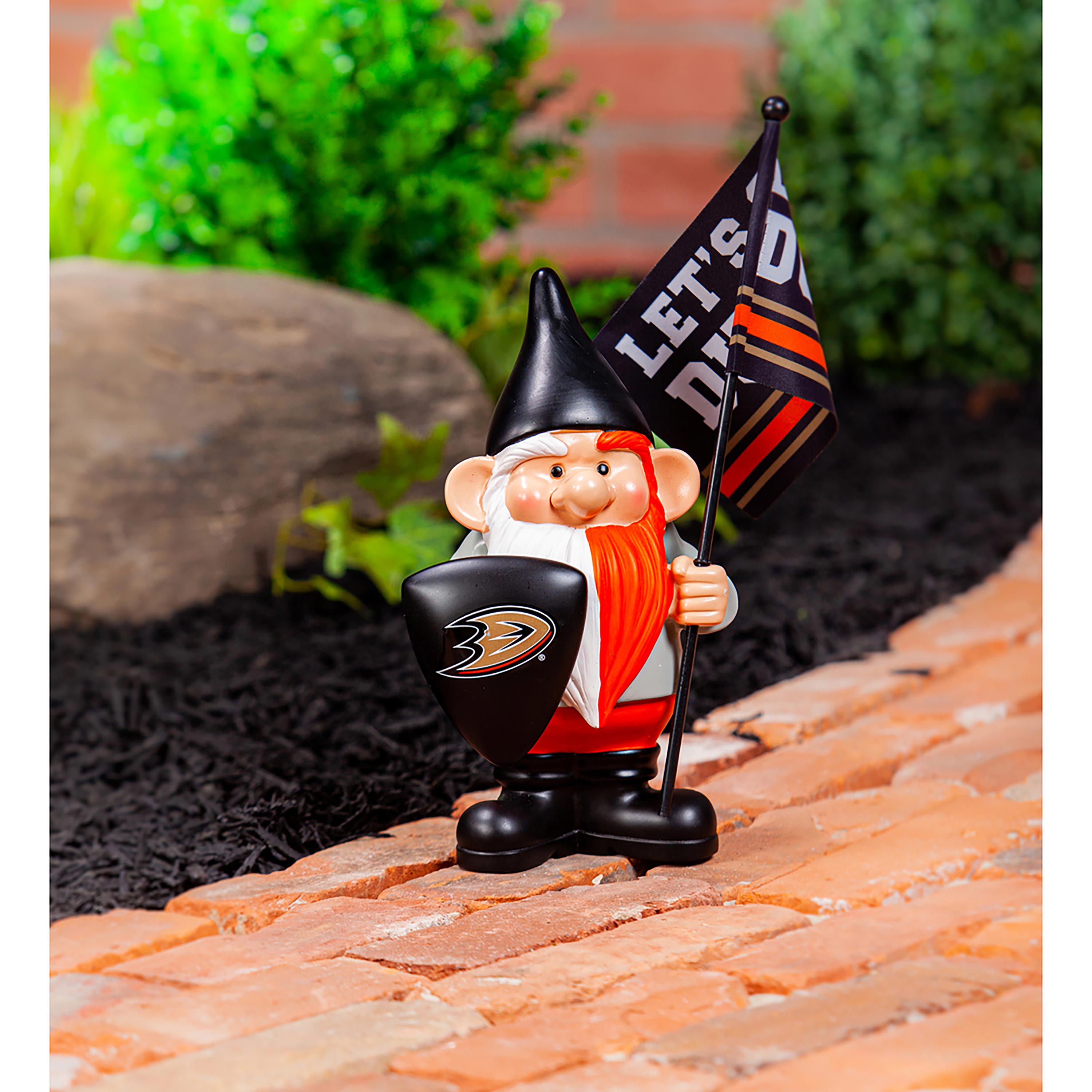 Anaheim Ducks, Flag Holder Gnome - Sports Collectibles, Sports Memorabilia, Sports Fan Shop, Sports Gifts