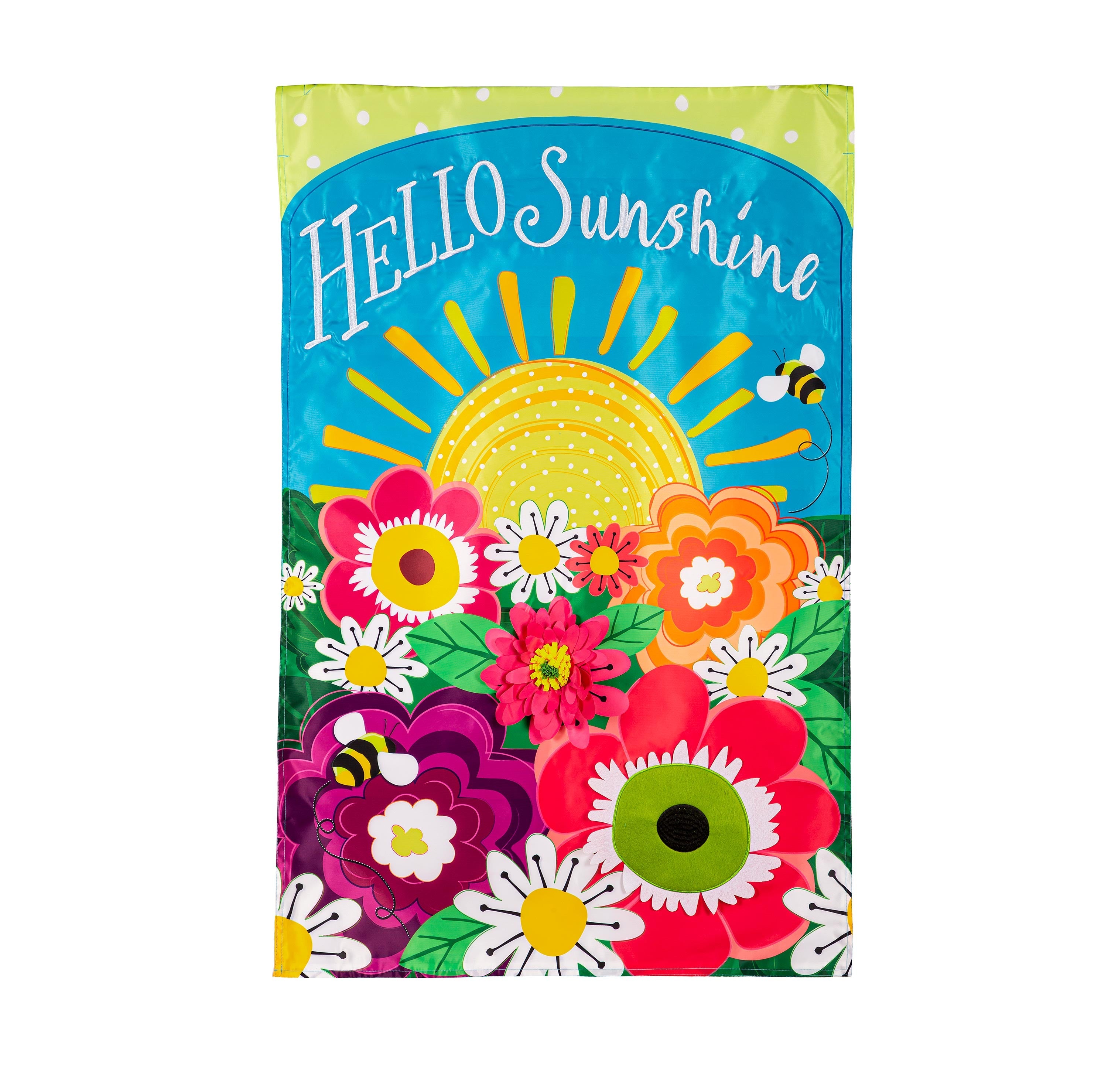 Hello Sunshine Applique House Flag - Sports Collectibles, Sports Memorabilia, Sports Fan Shop, Sports Gifts