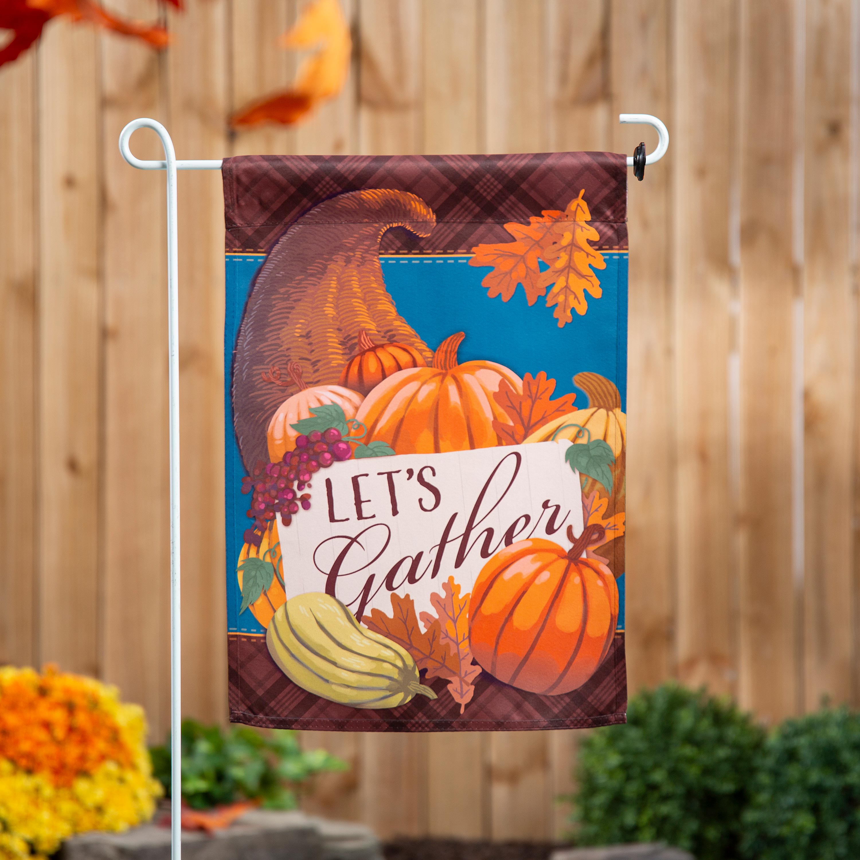 Gather Cornucopia Suede Garden Flag - Sports Collectibles, Sports Memorabilia, Sports Fan Shop, Sports Gifts