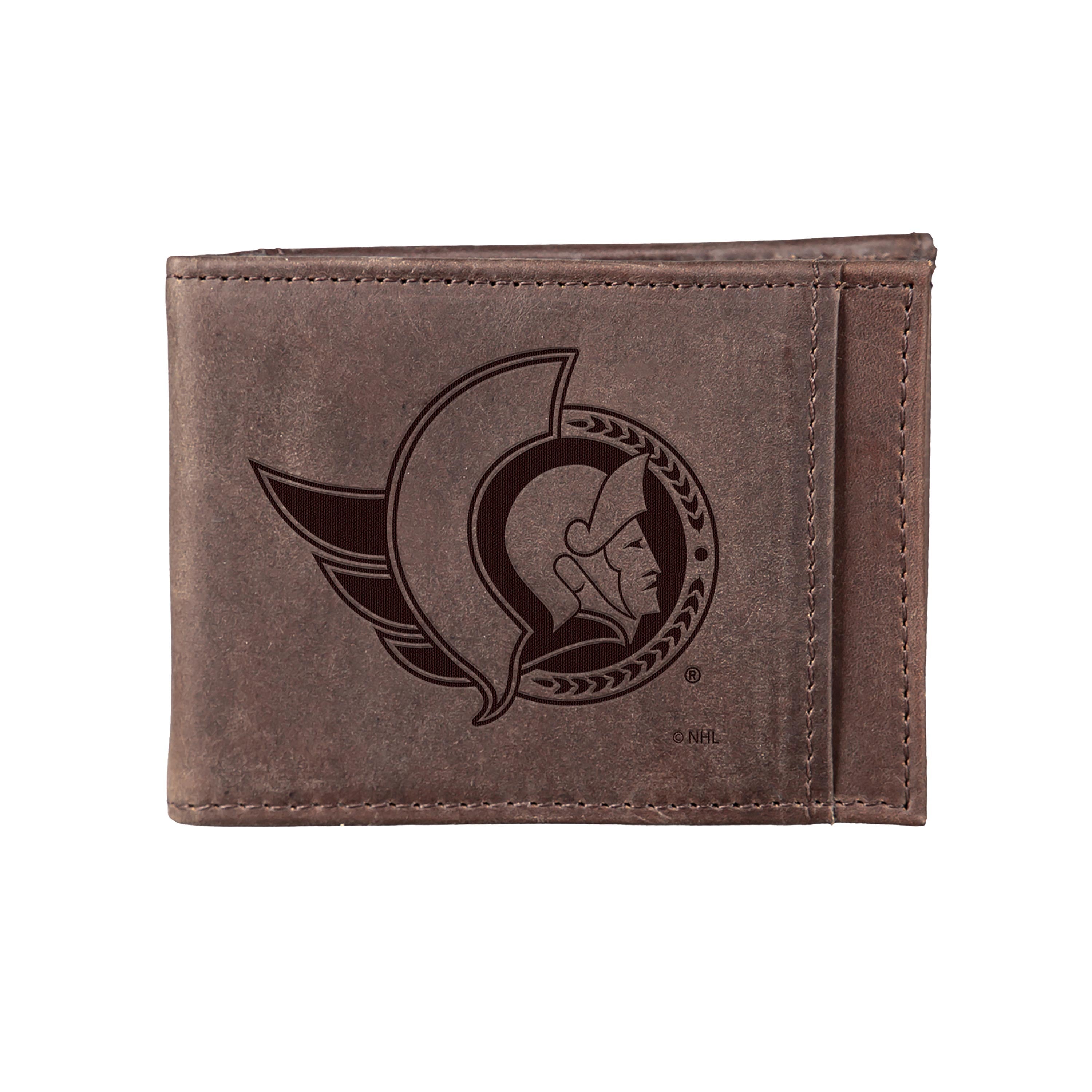 Front Pocket Wallet w/ RFID Blocking, Ottawa Senators, Brown - Sports Collectibles, Sports Memorabilia, Sports Fan Shop, Sports Gifts