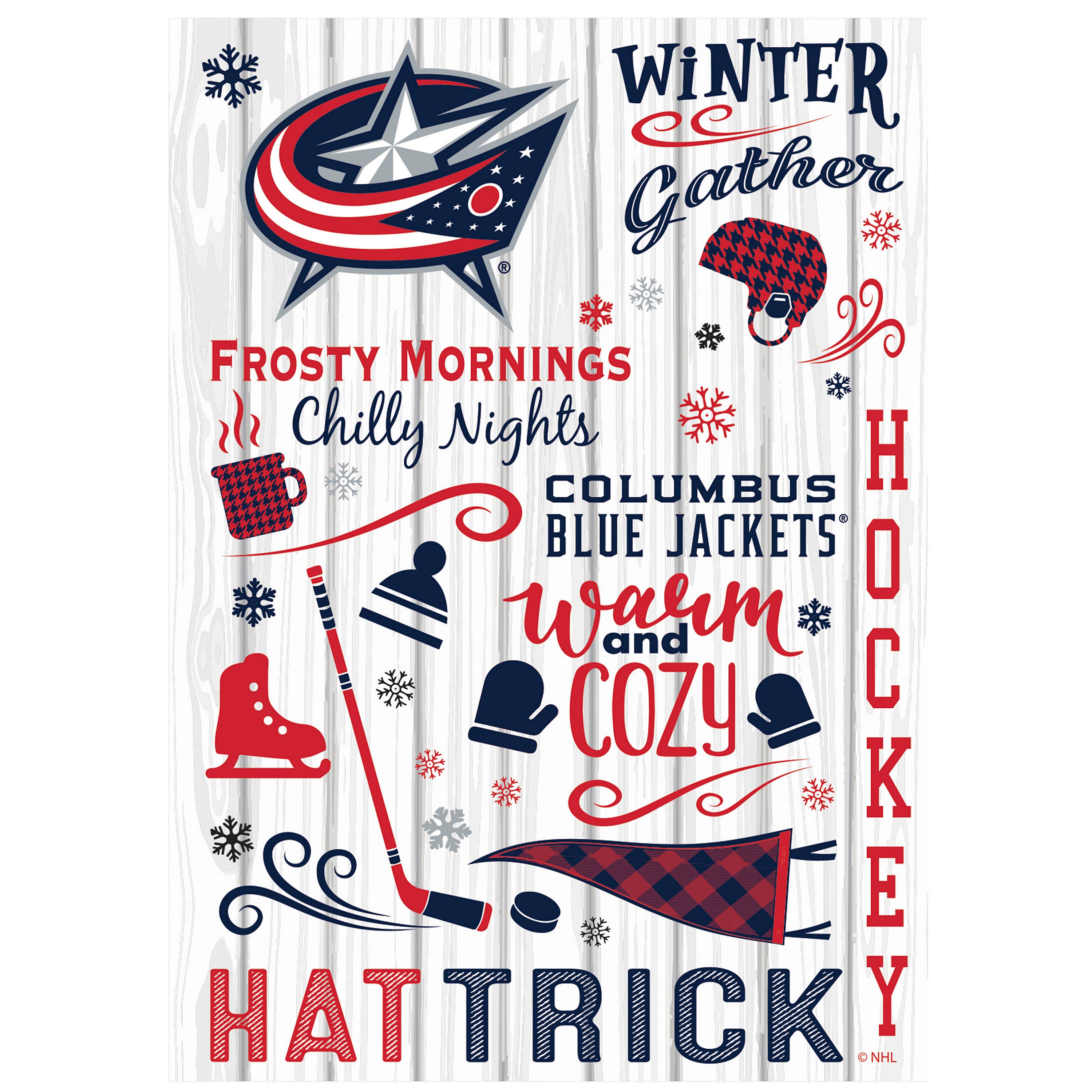 Columbus Blue Jackets, Moire Flag, GDN, Fall Seasonal - Sports Collectibles, Sports Memorabilia, Sports Fan Shop, Sports Gifts
