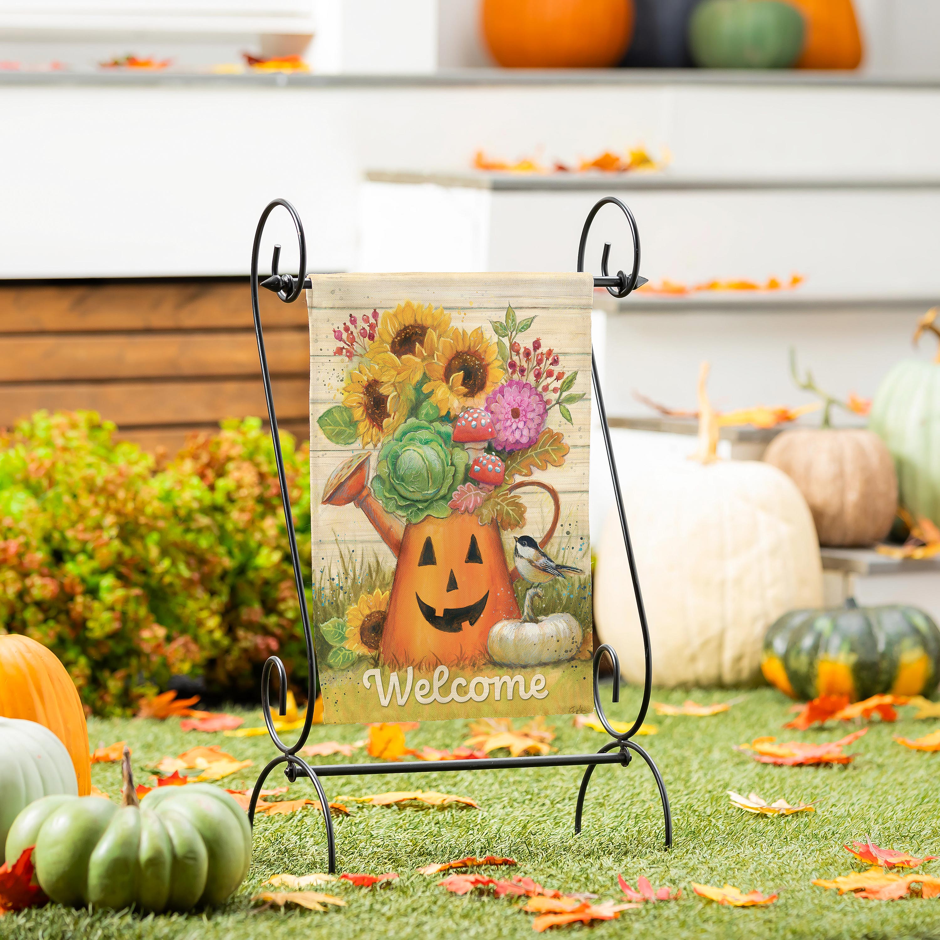 Halloween Watering Can Suede Garden Flag - Sports Collectibles, Sports Memorabilia, Sports Fan Shop, Sports Gifts