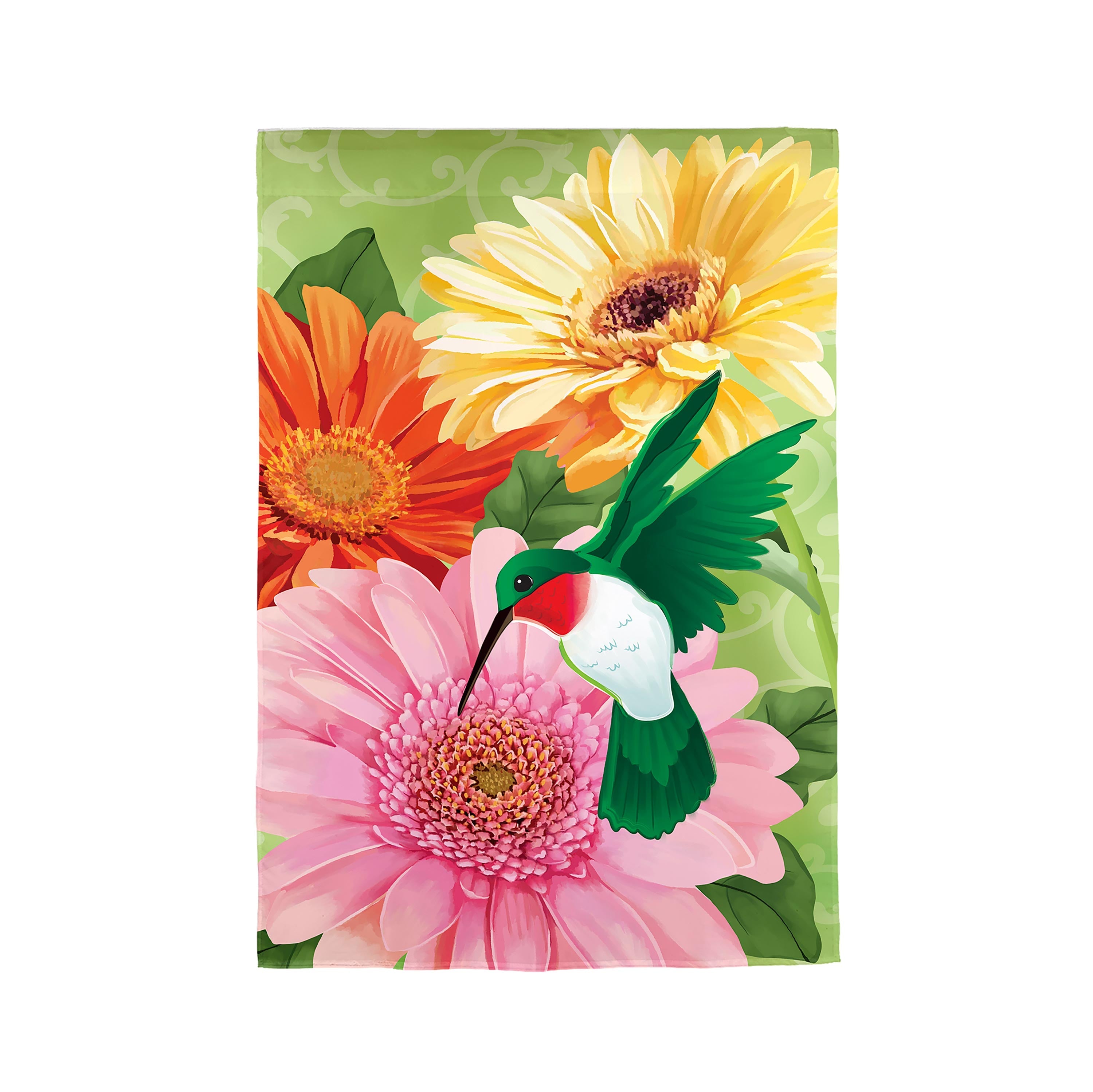 Hummingbird and Daisy Trio Garden Linen Flag - Sports Collectibles, Sports Memorabilia, Sports Fan Shop, Sports Gifts