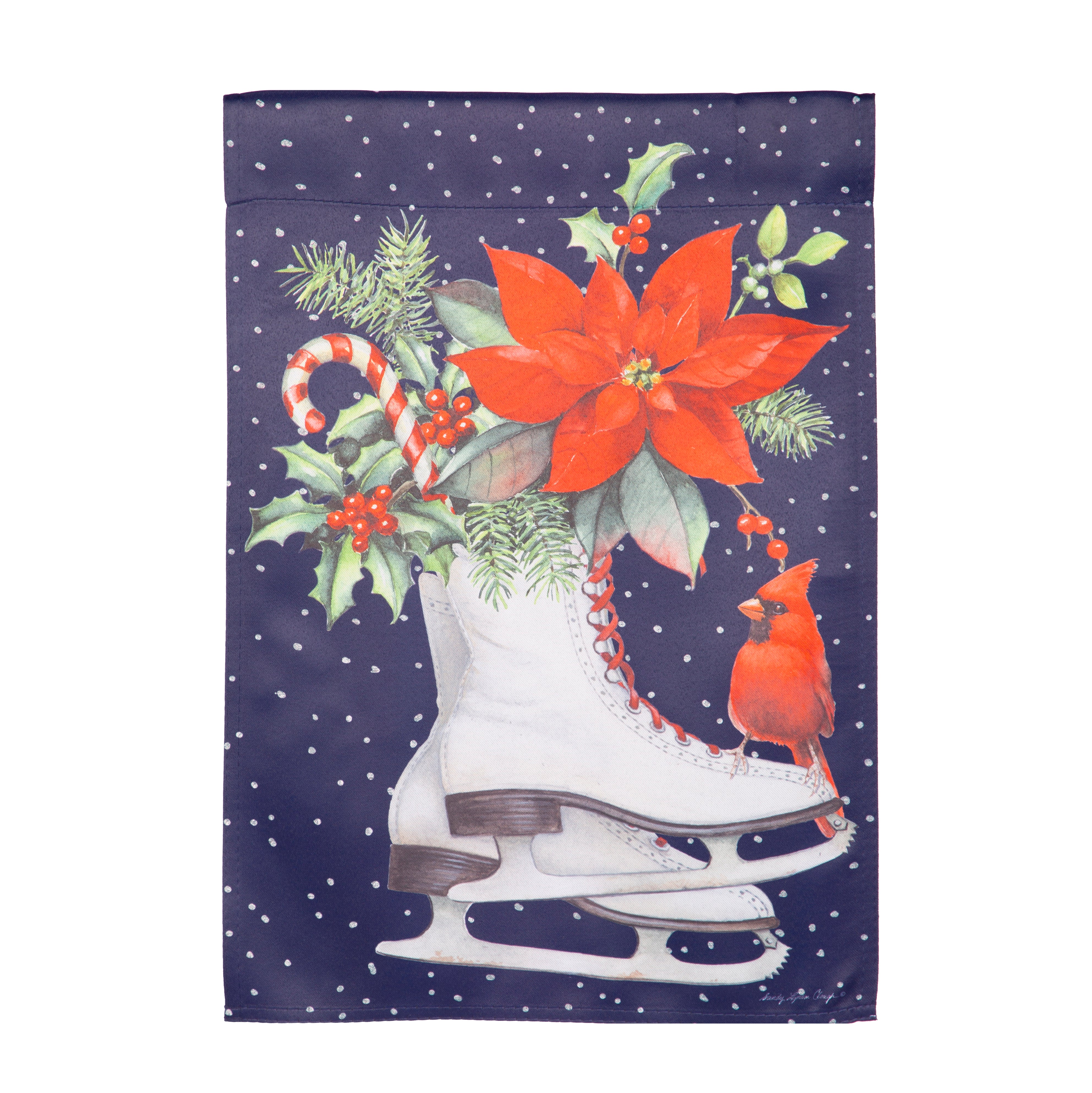 Winter Skates Suede Garden Flag - Sports Collectibles, Sports Memorabilia, Sports Fan Shop, Sports Gifts