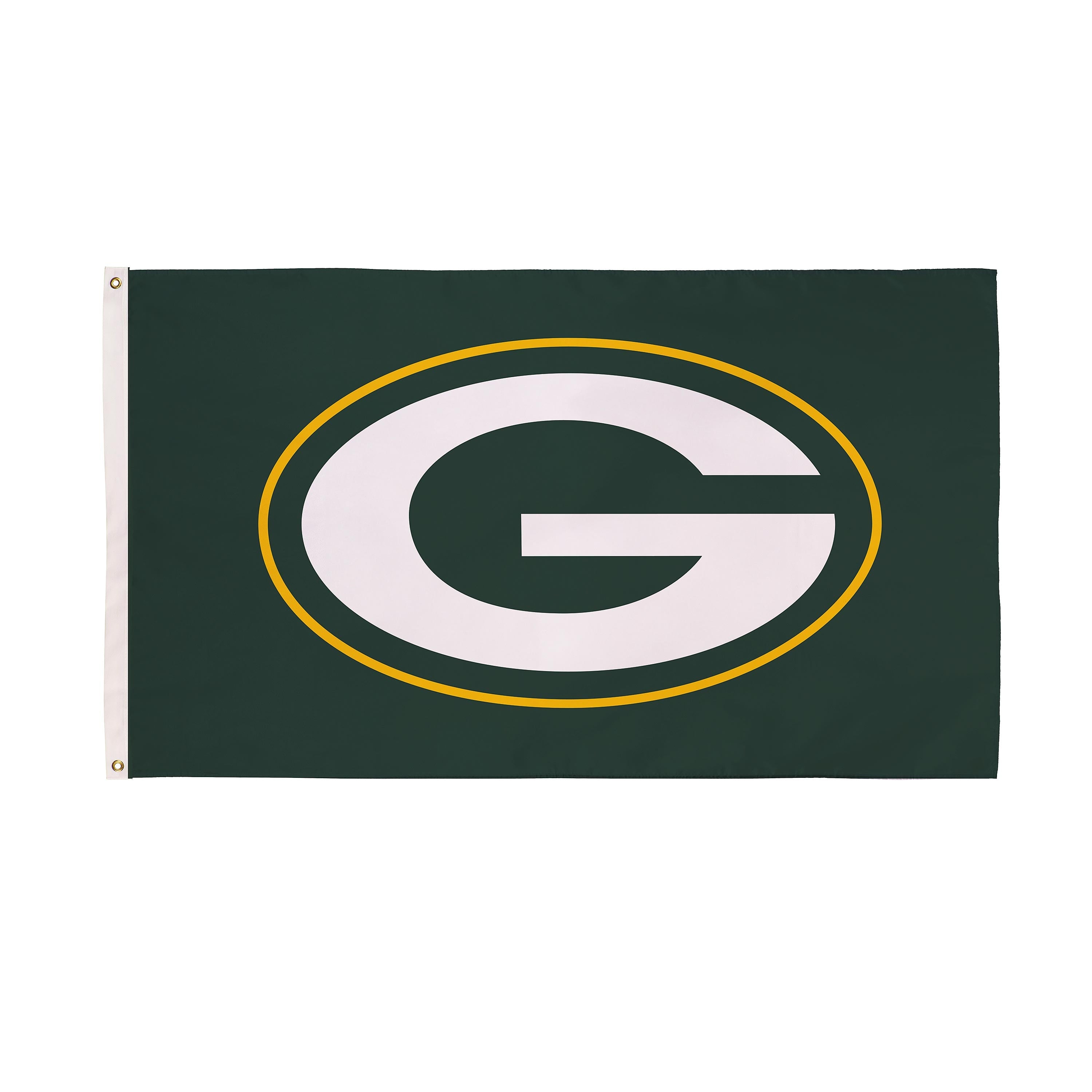 Green Bay Packers Single Sided Estate Flag with 2 Grommets, 3'x5' - Sports Gifts, Sports Memorabilia, Sports Collectibles, Fan Shop
