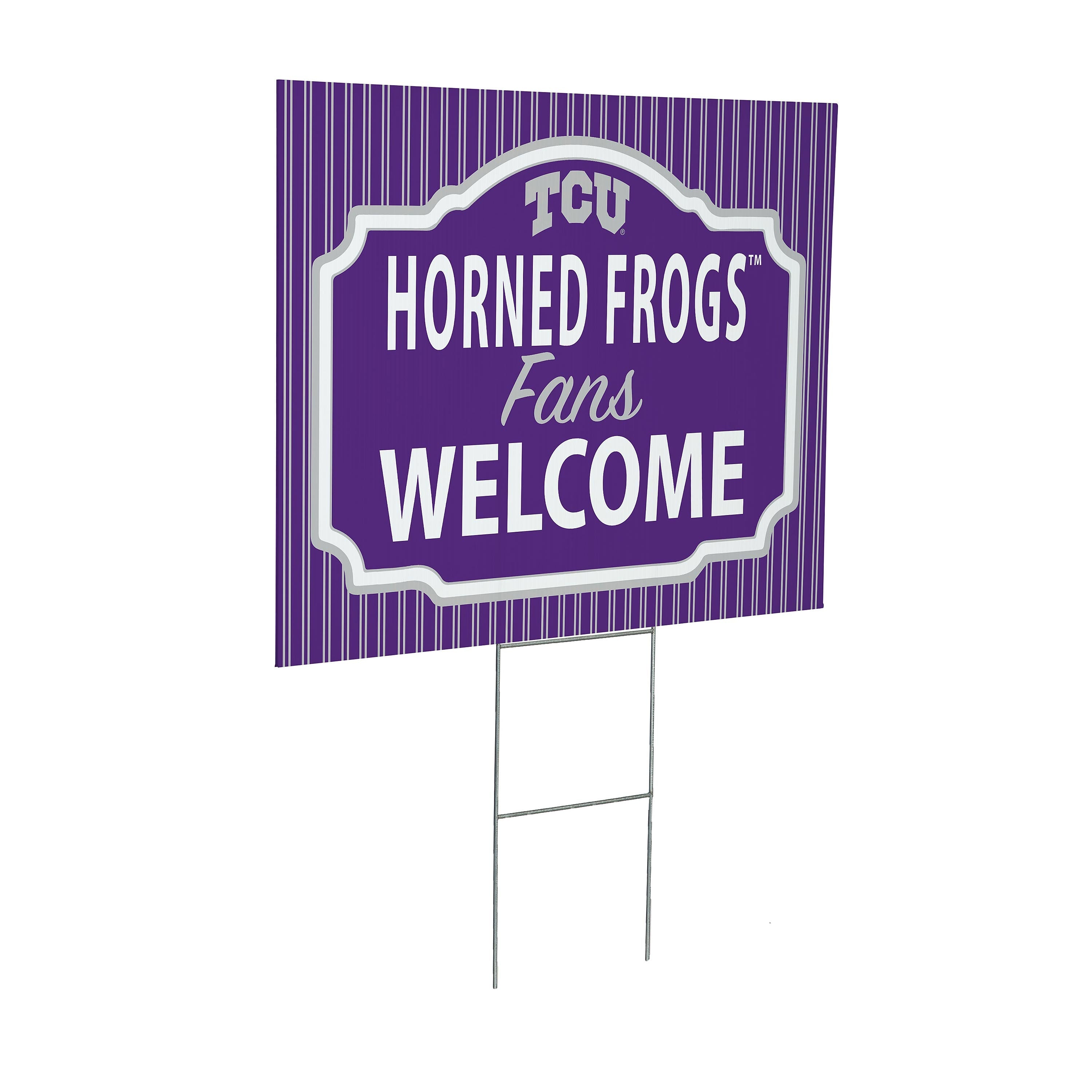 Texas Christian University Coroplast Yard Sign, "Fans Welcome"