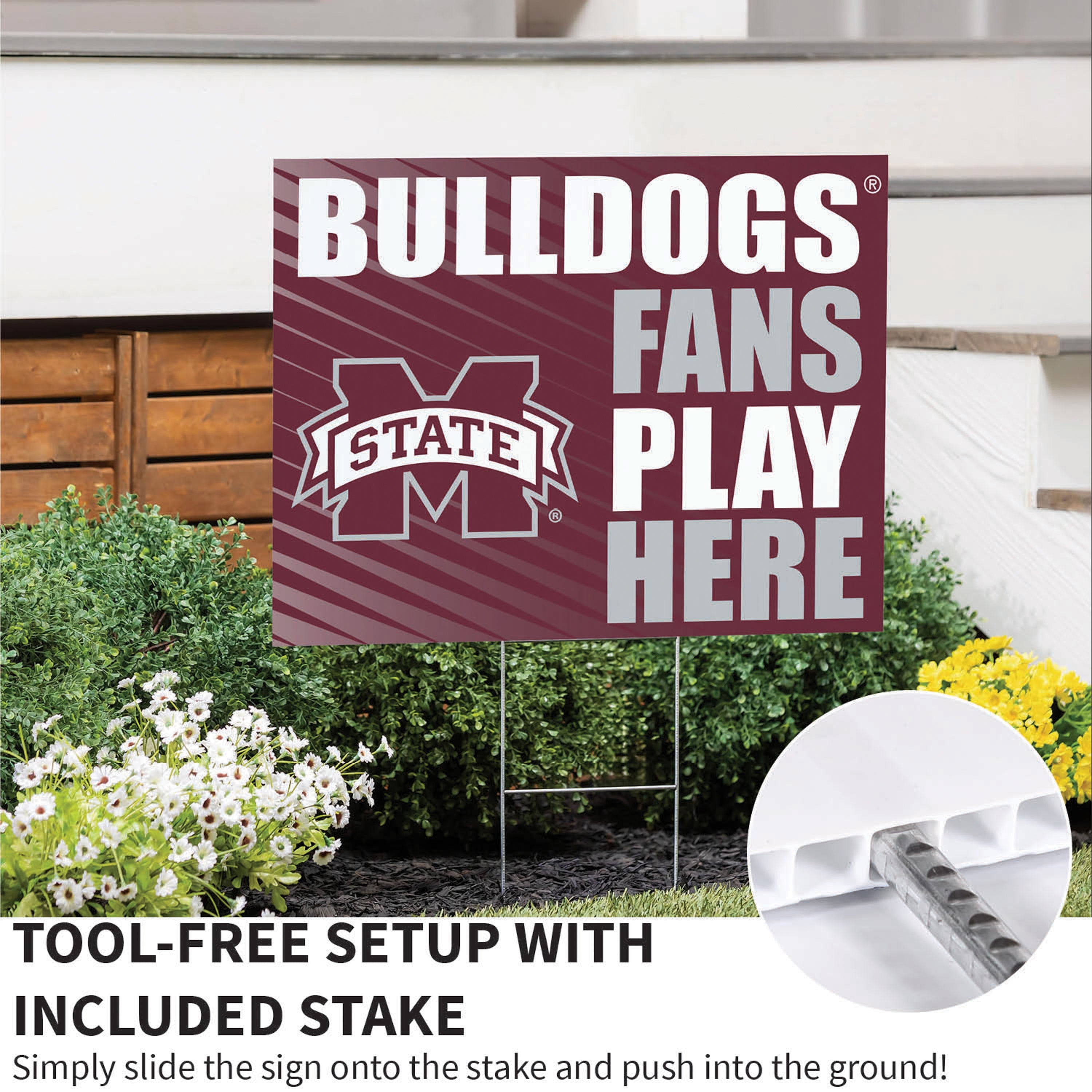 Mississippi State University Coroplast Yard Sign "Fans Play Here" - Sports Collectibles, Sports Memorabilia, Sports Fan Shop, Sports Gifts
