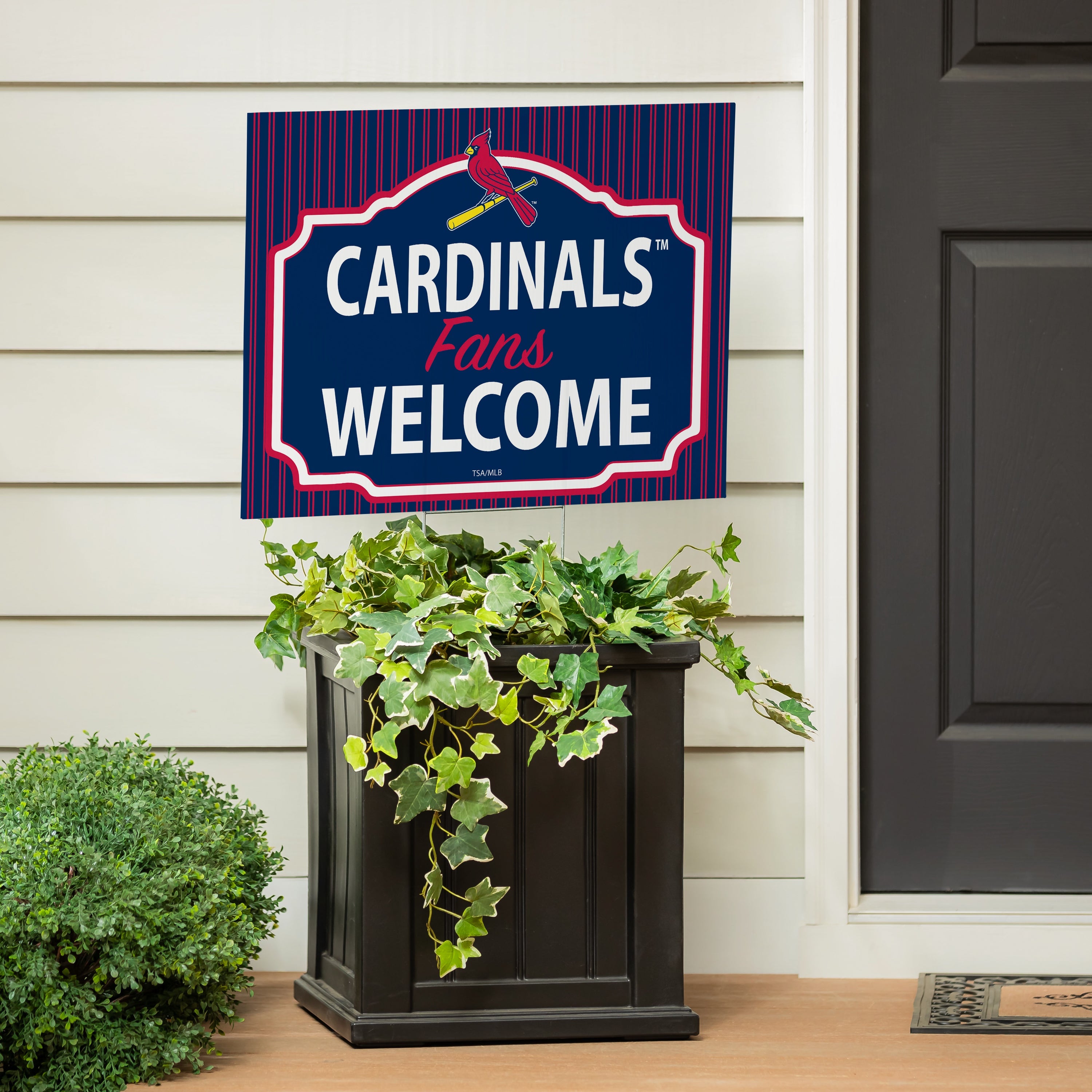 St Louis Cardinals Coroplast Yard Sign, "Fans Welcome" - Sports Collectibles, Sports Memorabilia, Sports Fan Shop, Sports Gifts