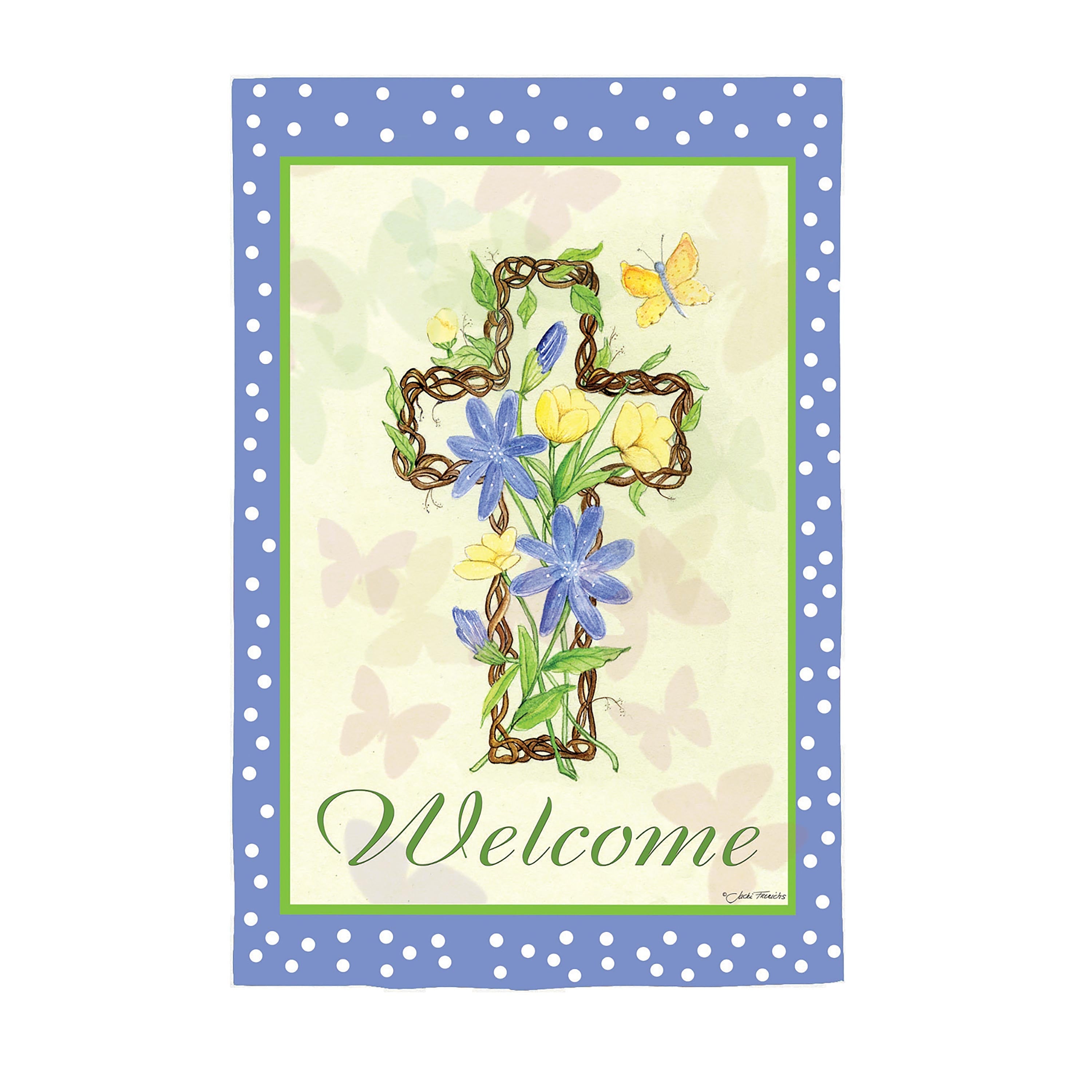 Easter Welcome Suede Garden Flag - Sports Collectibles, Sports Memorabilia, Sports Fan Shop, Sports Gifts