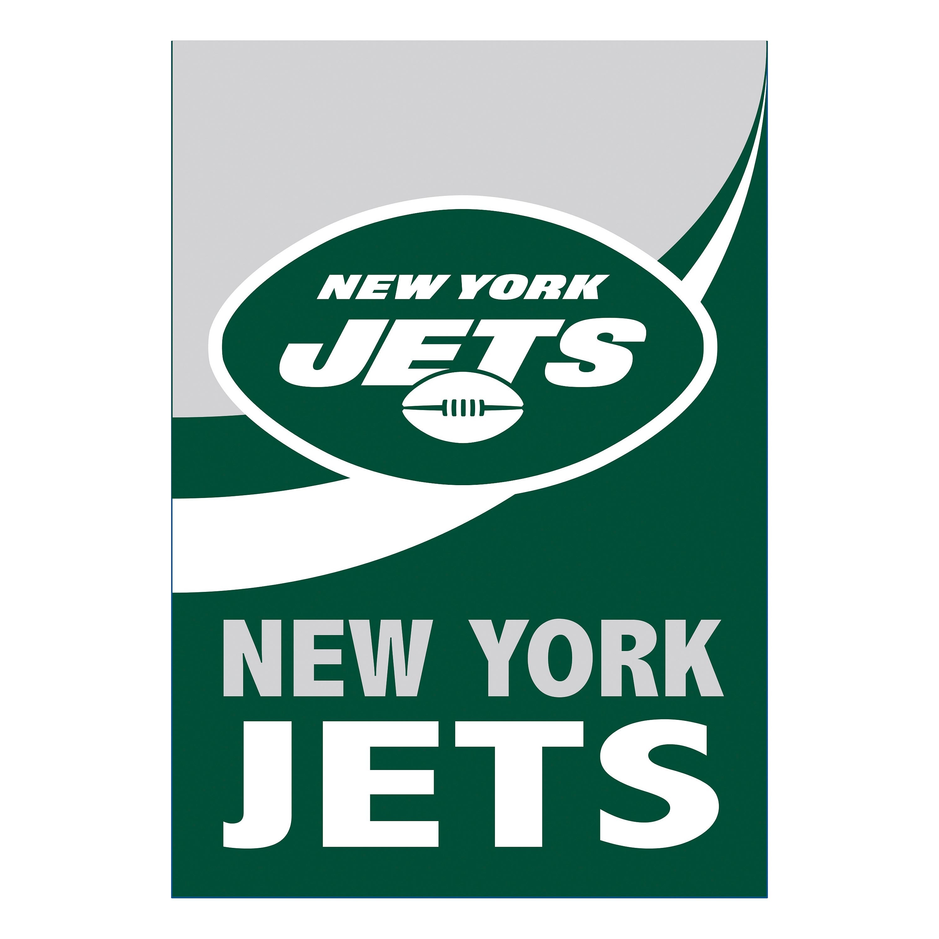 New York Jets Burlap Flag House Size - Sports Collectibles, Sports Memorabilia, Sports Fan Shop, Sports Gifts