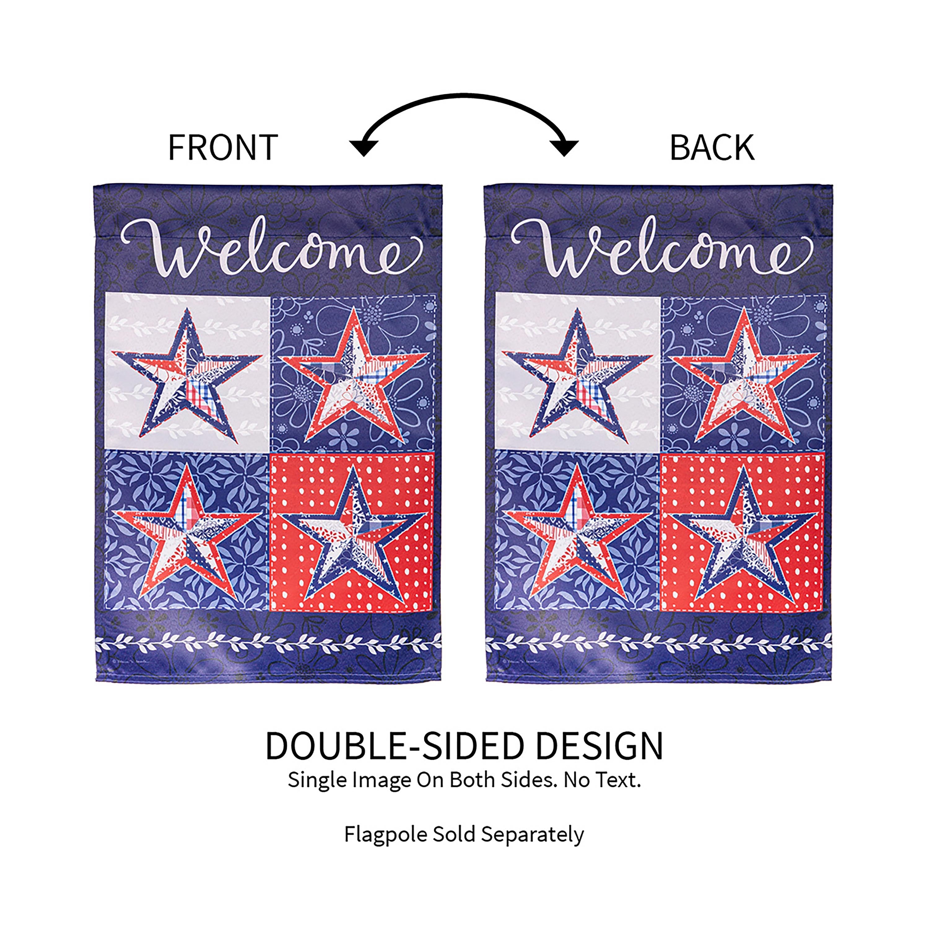 Red, White, and Blue Stars Suede Garden Flag - Sports Collectibles, Sports Memorabilia, Sports Fan Shop, Sports Gifts