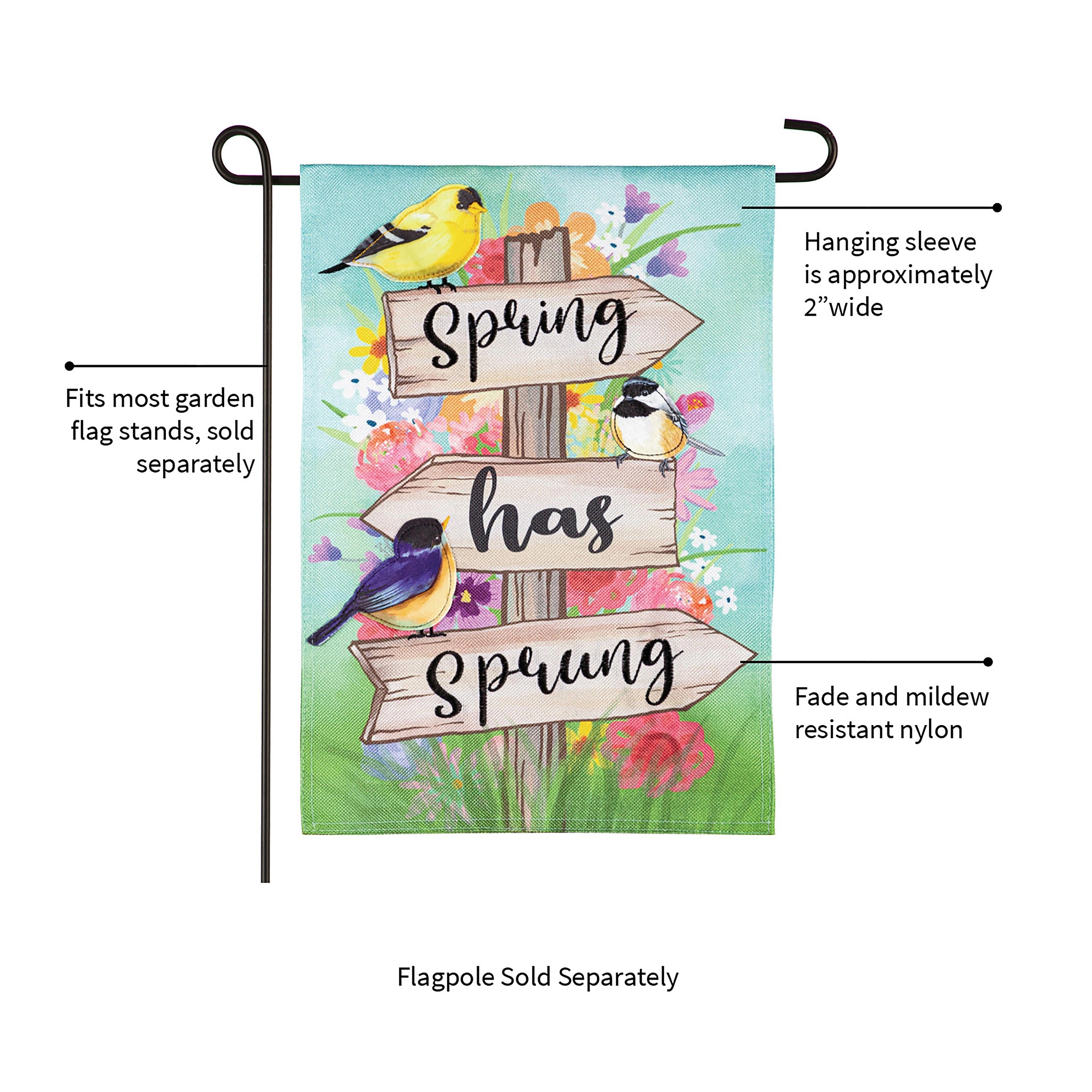 Spring Sign Burlap Garden Flag - Sports Collectibles, Sports Memorabilia, Sports Fan Shop, Sports Gifts