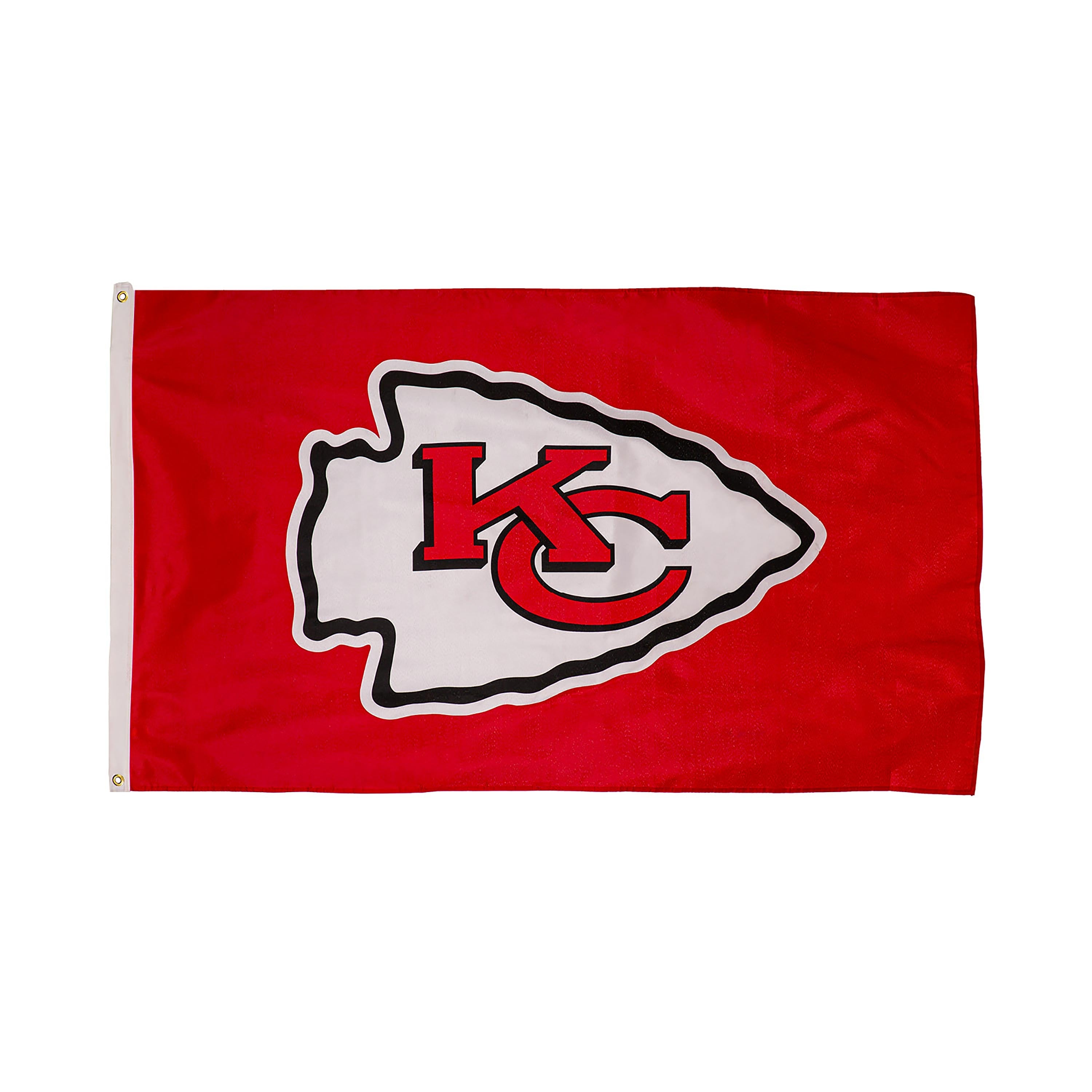 Kansas City Chiefs Single Sided Estate Flag with 2 Grommets, 3'x5' - Sports Collectibles, Sports Memorabilia, Sports Fan Shop, Sports Gifts