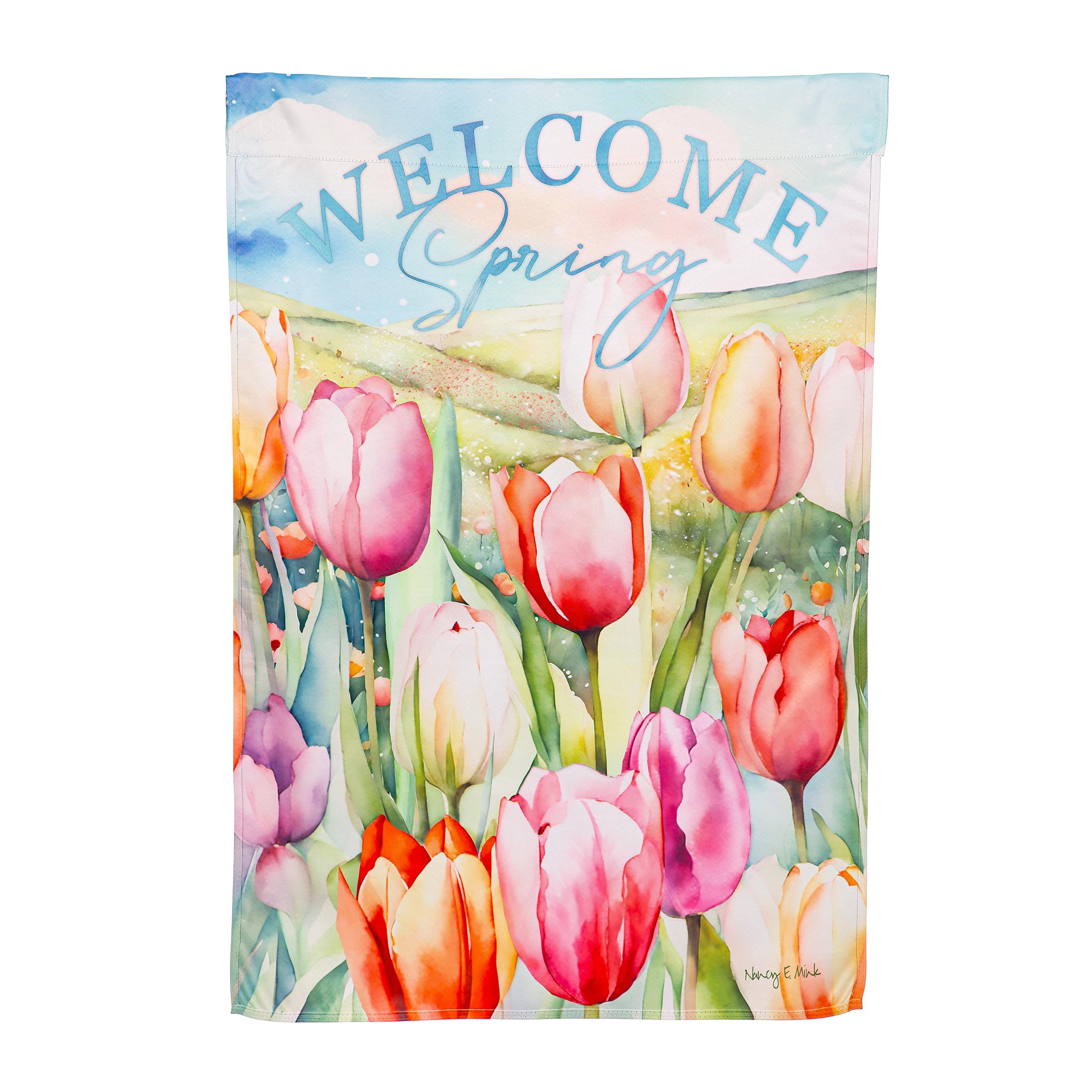 Tulip Fields Suede House Flag - Sports Collectibles, Sports Memorabilia, Sports Fan Shop, Sports Gifts