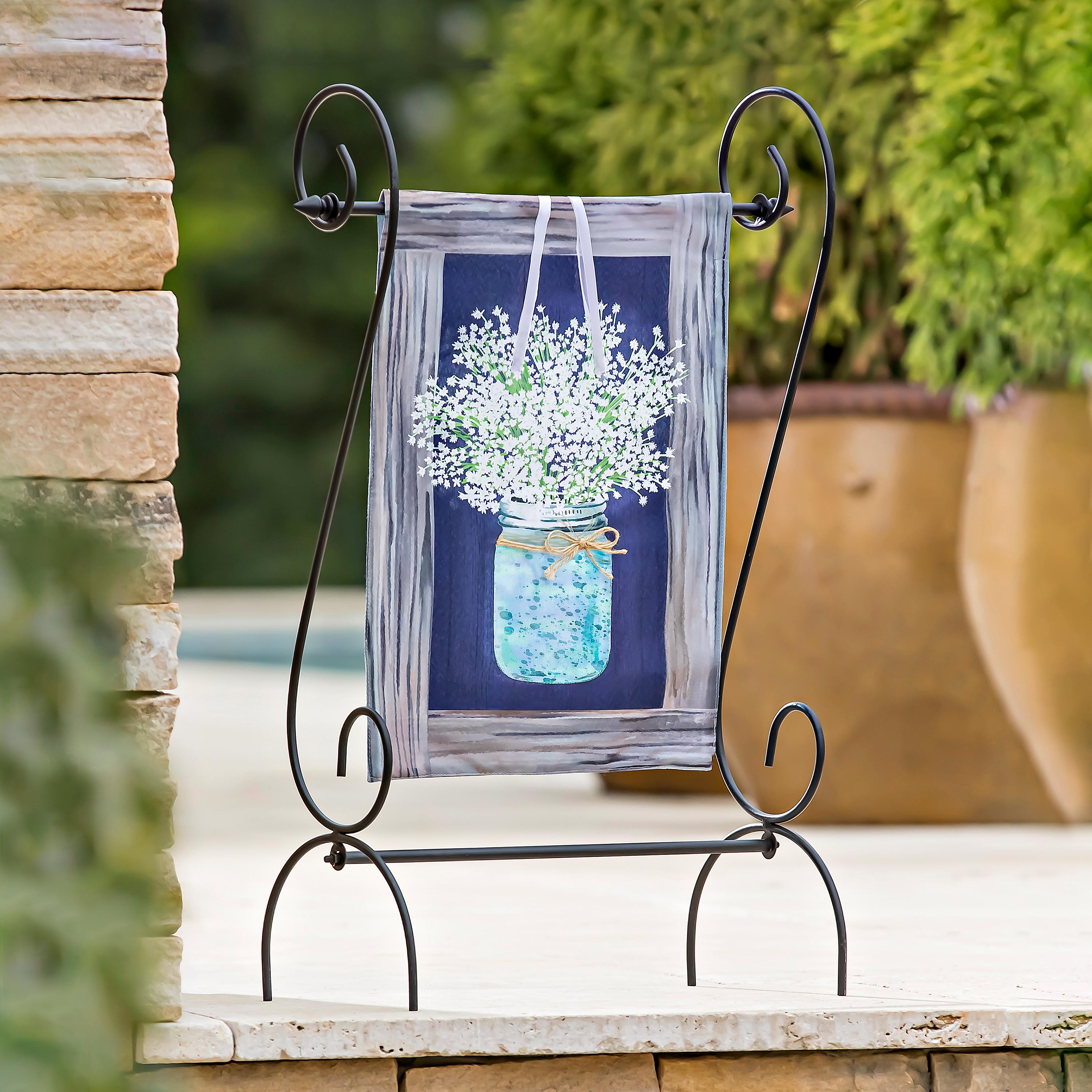Hanging Mason Jar Garden Linen Flag - Sports Collectibles, Sports Memorabilia, Sports Fan Shop, Sports Gifts