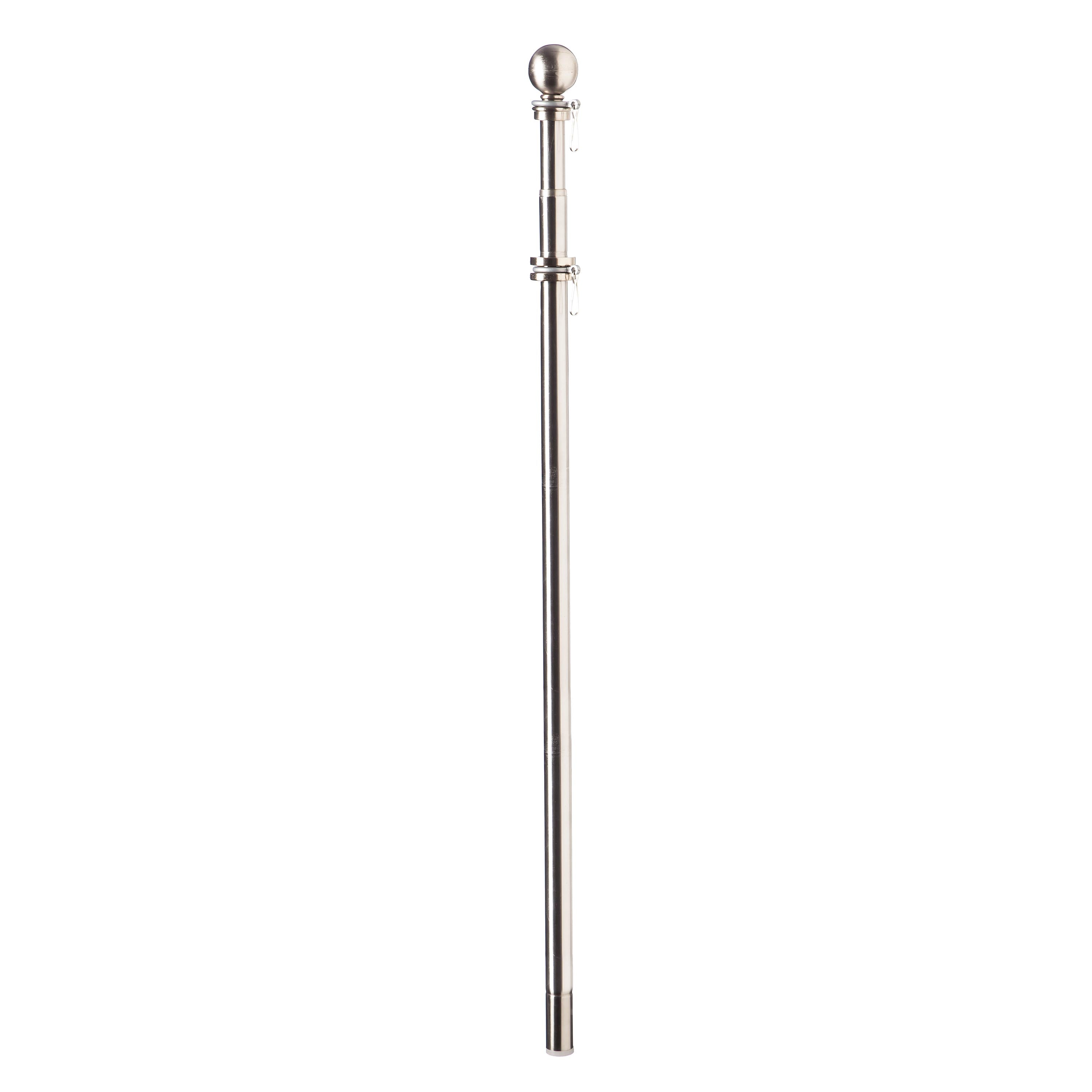 Extendable Metal House Flag Pole, Silver - Sports Collectibles, Sports Memorabilia, Sports Fan Shop, Sports Gifts
