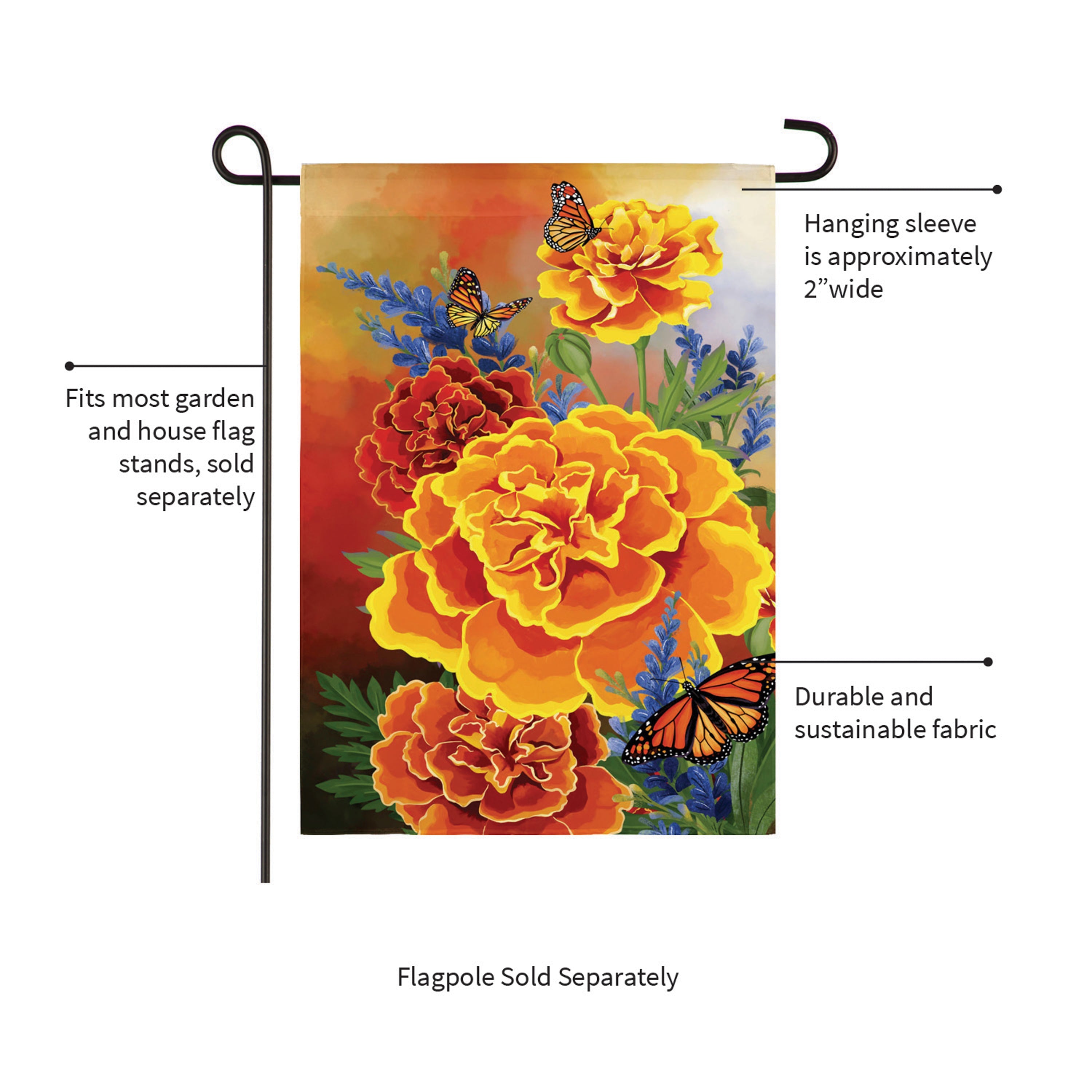 Mariposa Melody Burlap Garden Flag - Sports Collectibles, Sports Memorabilia, Sports Fan Shop, Sports Gifts