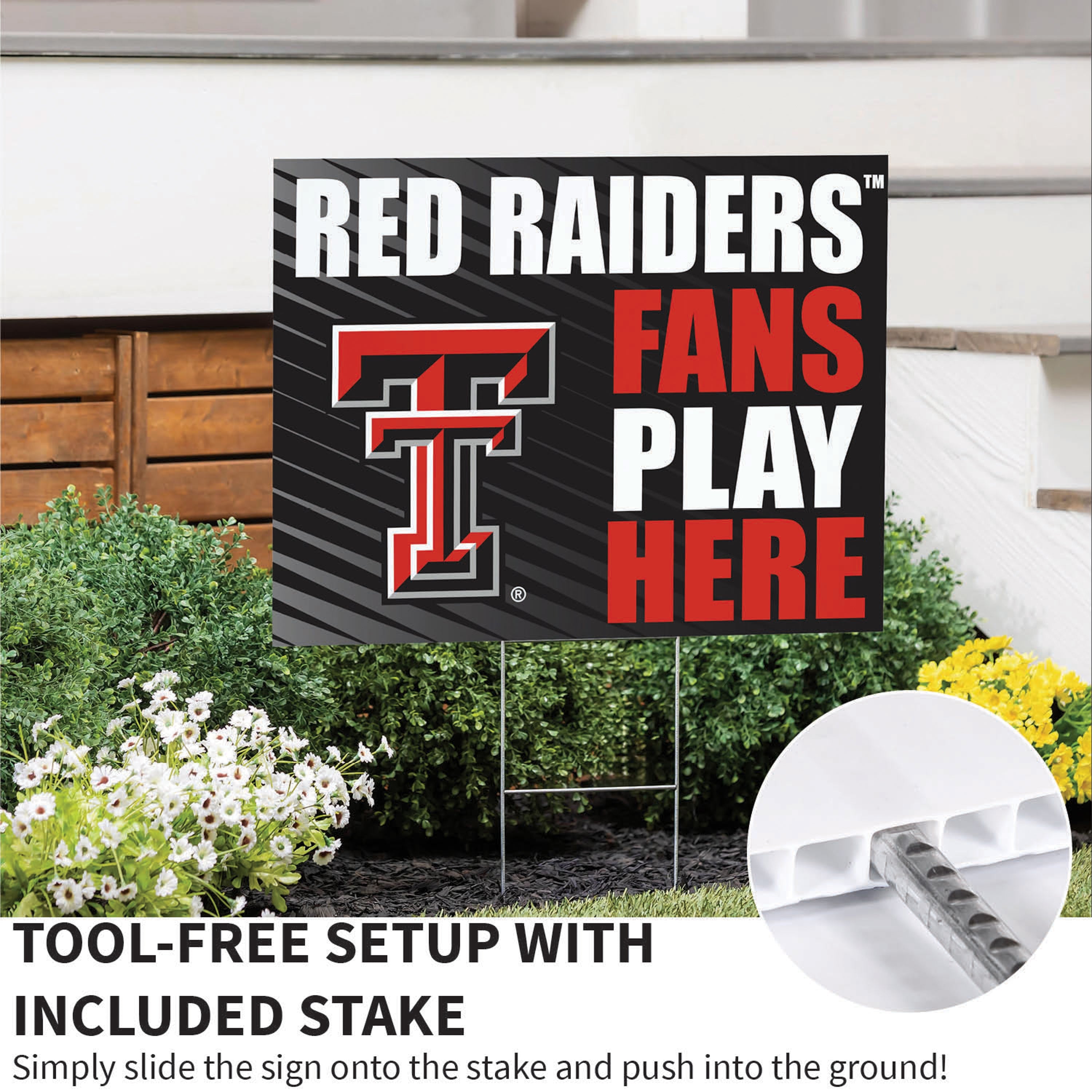 Texas Tech University Coroplast Yard Sign "Fans Play Here" - Sports Collectibles, Sports Memorabilia, Sports Fan Shop, Sports Gifts
