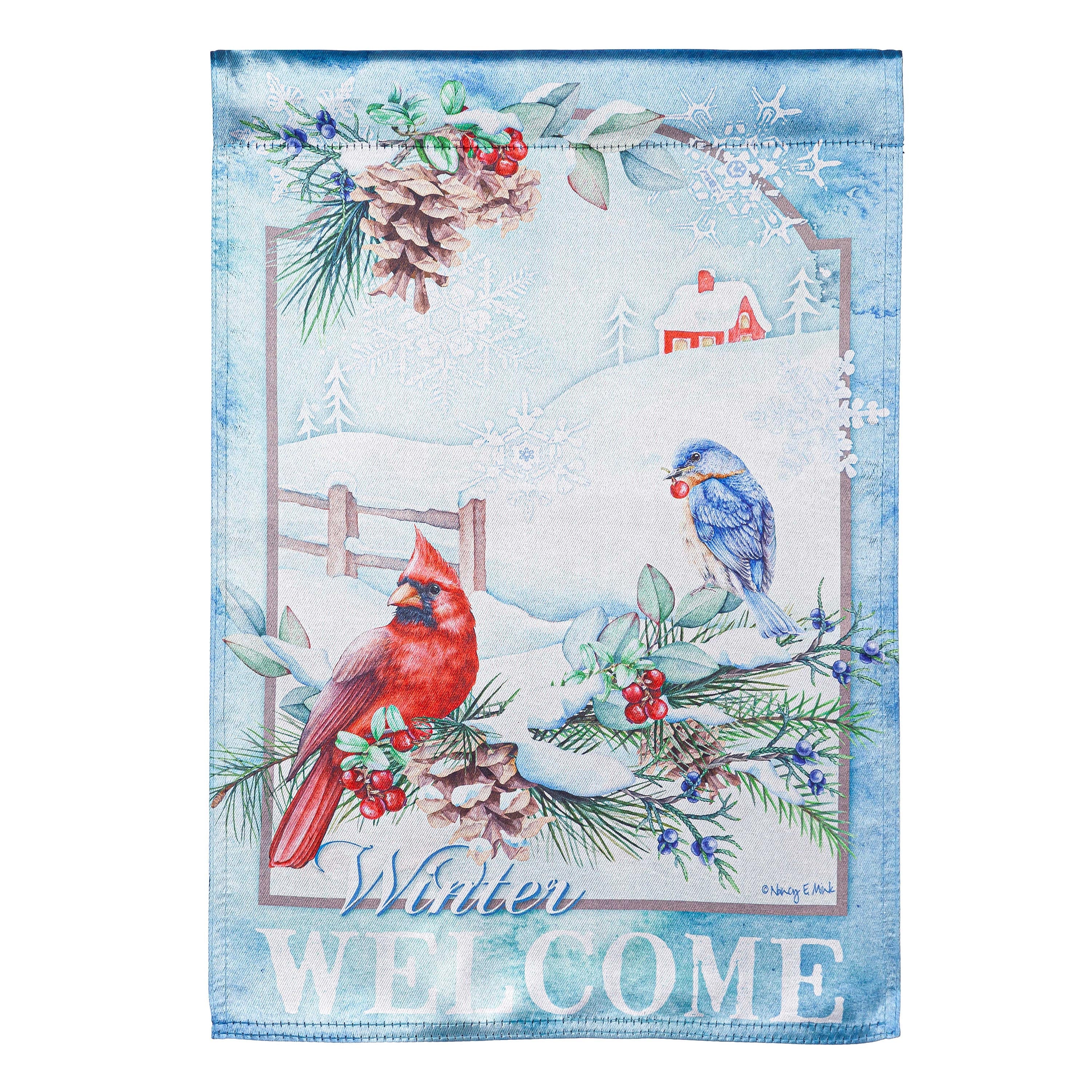 Snow Country Birds Lustre Garden Flag - Sports Collectibles, Sports Memorabilia, Sports Fan Shop, Sports Gifts