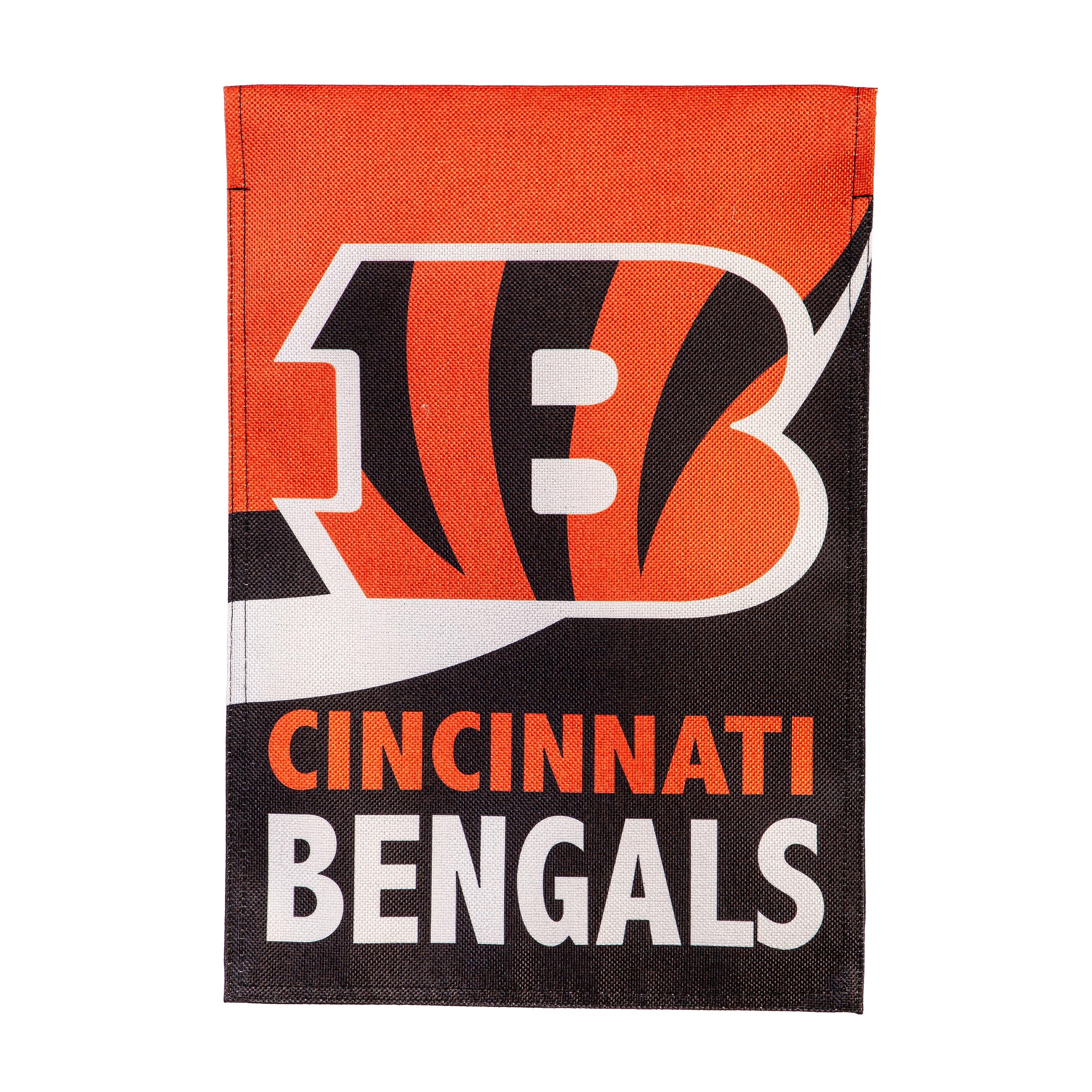 Cincinnati Bengals Burlap Flag GDN Size - Sports Collectibles, Sports Memorabilia, Sports Fan Shop, Sports Gifts