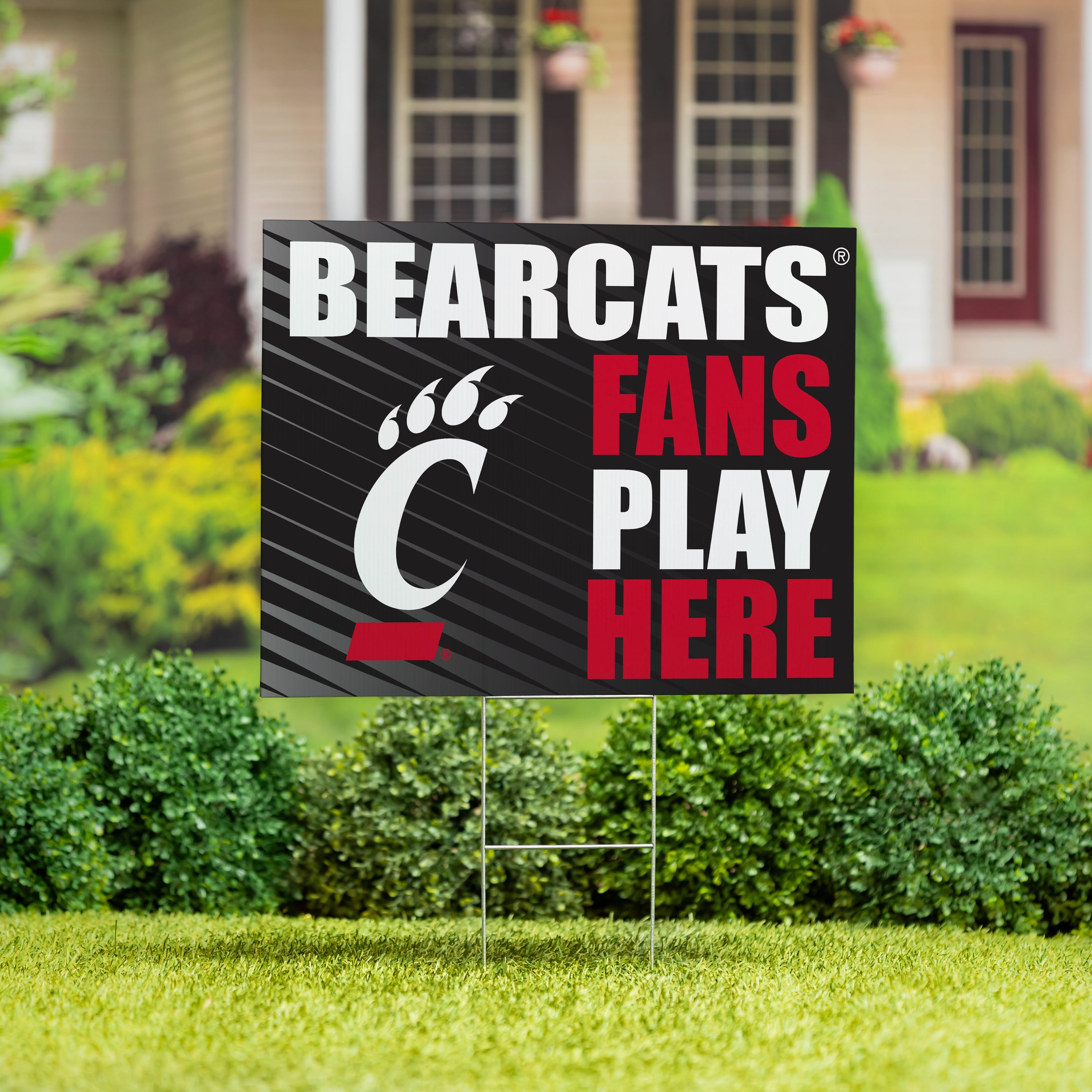 University of Cincinnati Coroplast Yard Sign "Fans Play Here"