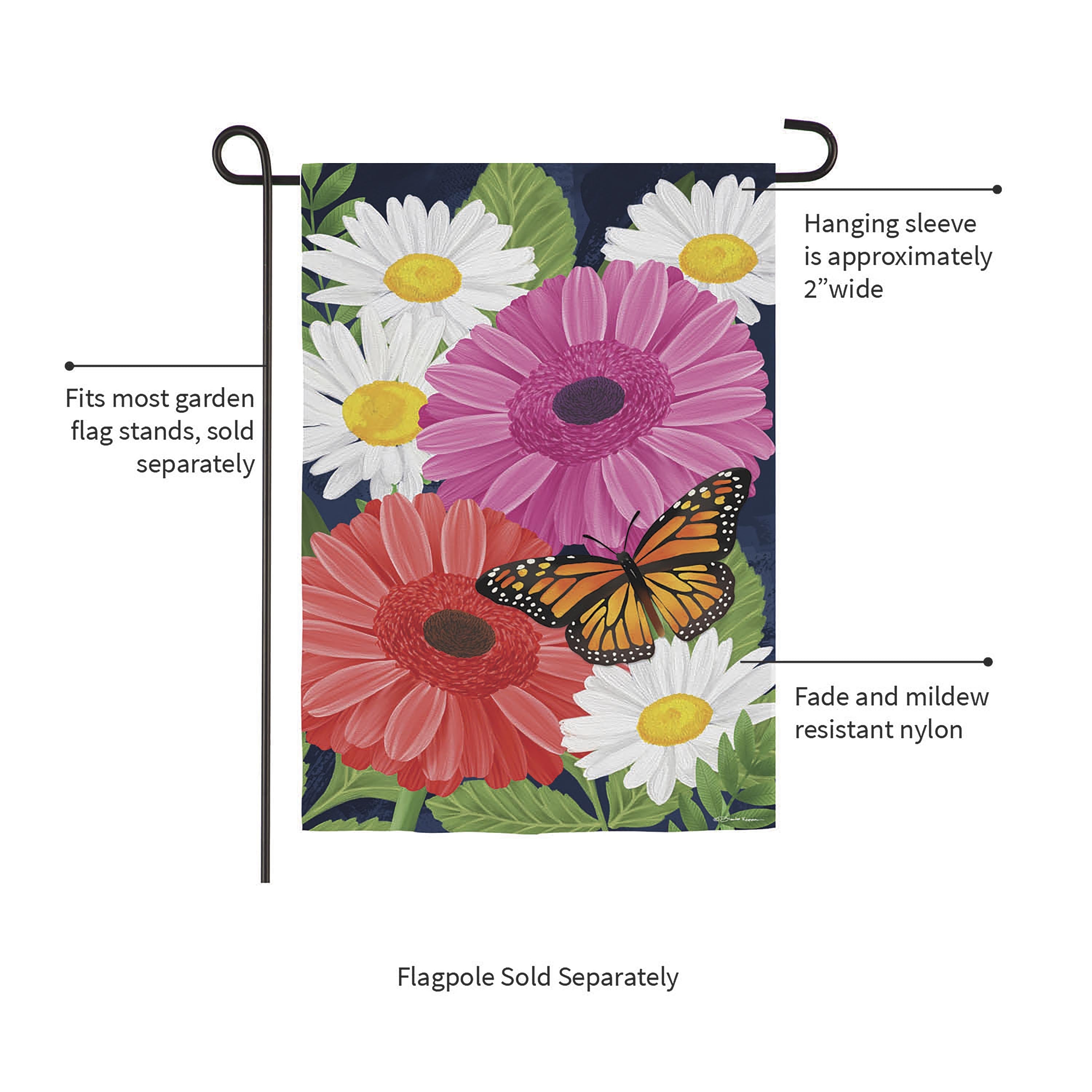 Gerbera Daisy Burlap Garden Flag - Sports Collectibles, Sports Memorabilia, Sports Fan Shop, Sports Gifts