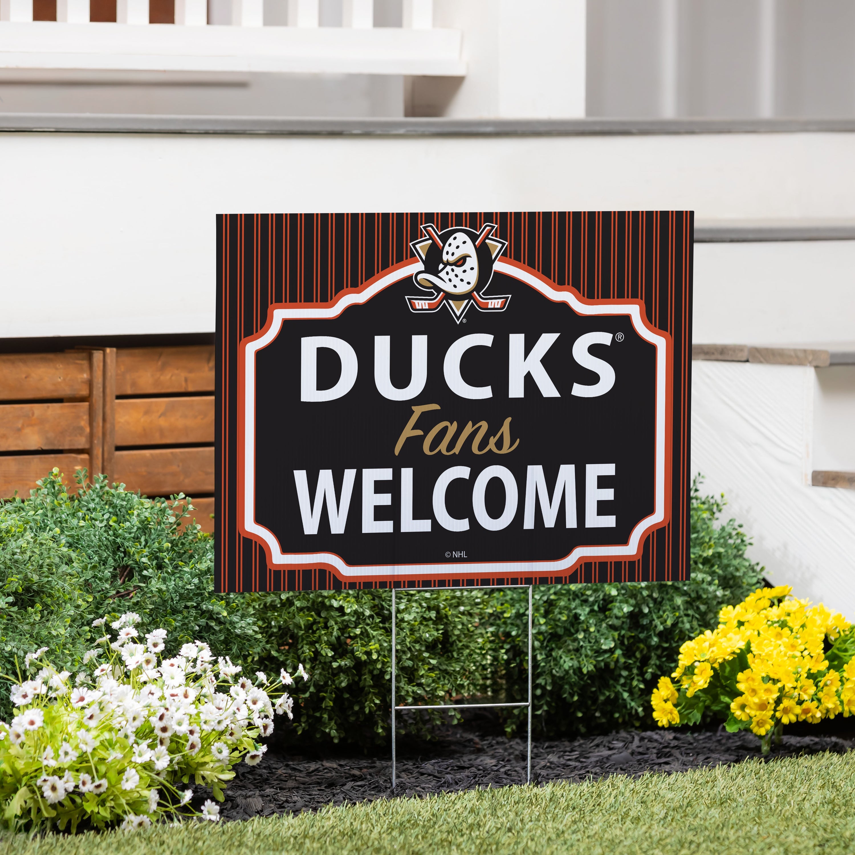 Anaheim Ducks Coroplast Yard Sign, "Fans Welcome" - Sports Collectibles, Sports Memorabilia, Sports Fan Shop, Sports Gifts