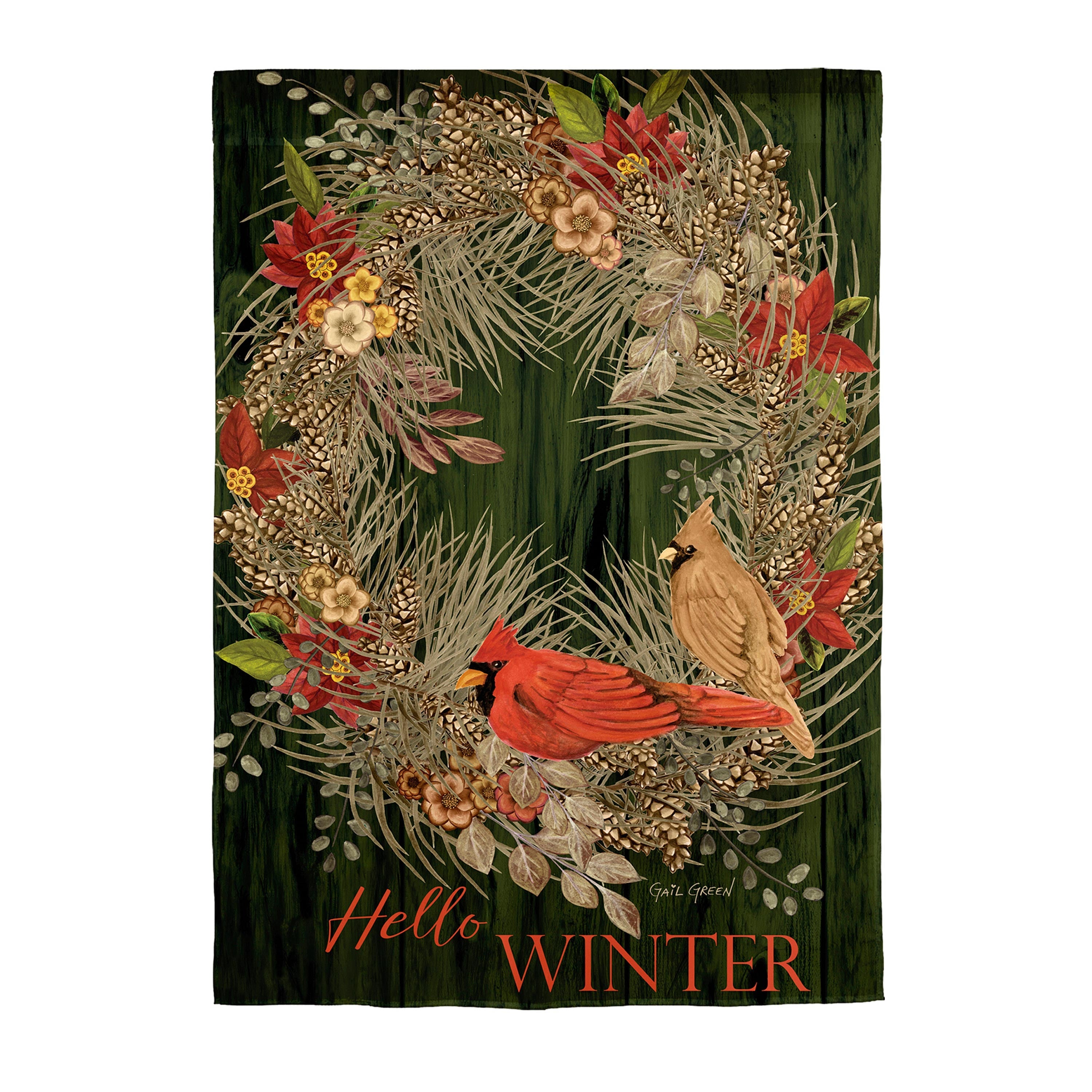 Hello Winter Moire House Flag - Sports Collectibles, Sports Memorabilia, Sports Fan Shop, Sports Gifts