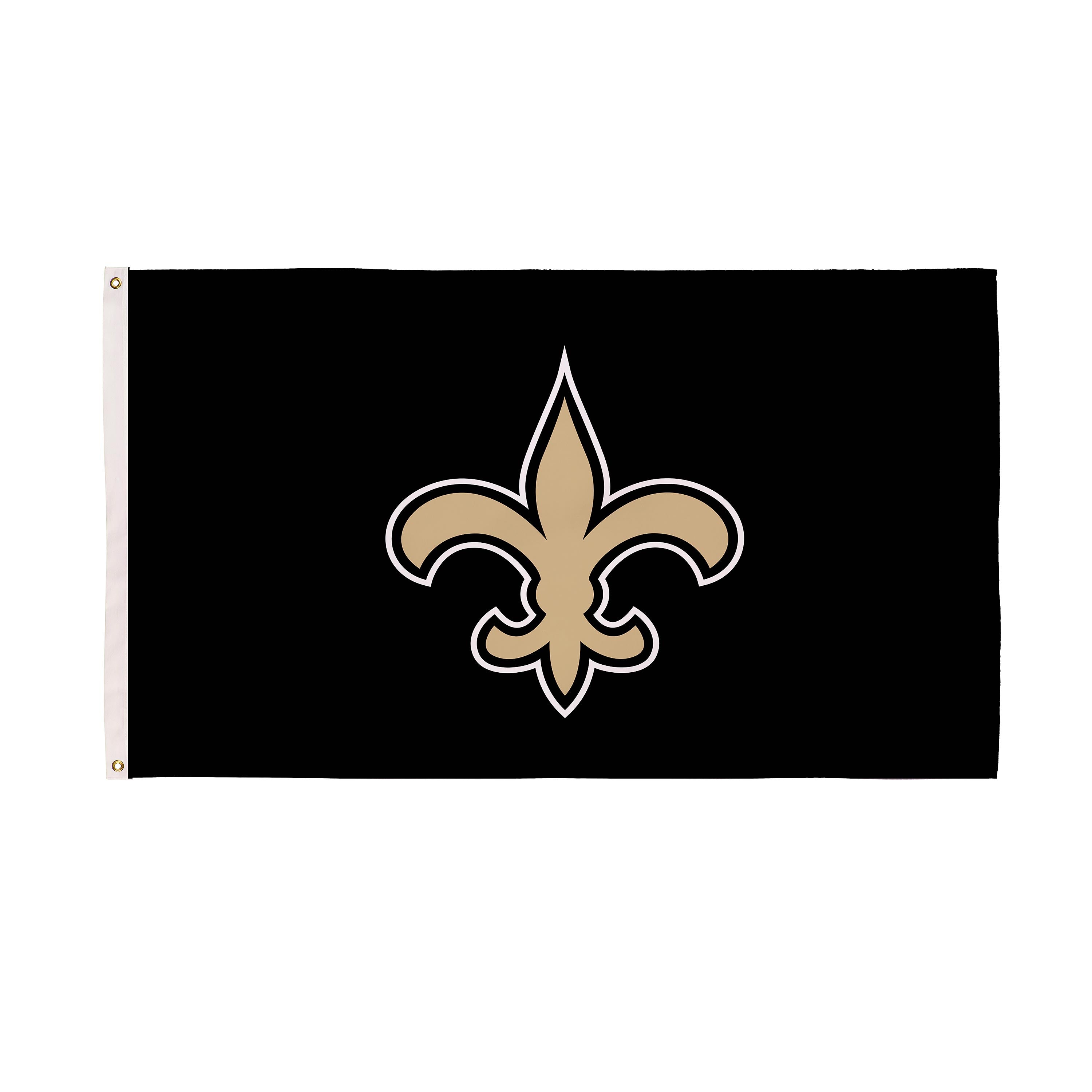 New Orleans Saints Single Sided Estate Flag with 2 Grommets, 3'x5' - Sports Gifts, Sports Memorabilia, Sports Collectibles, Fan Shop