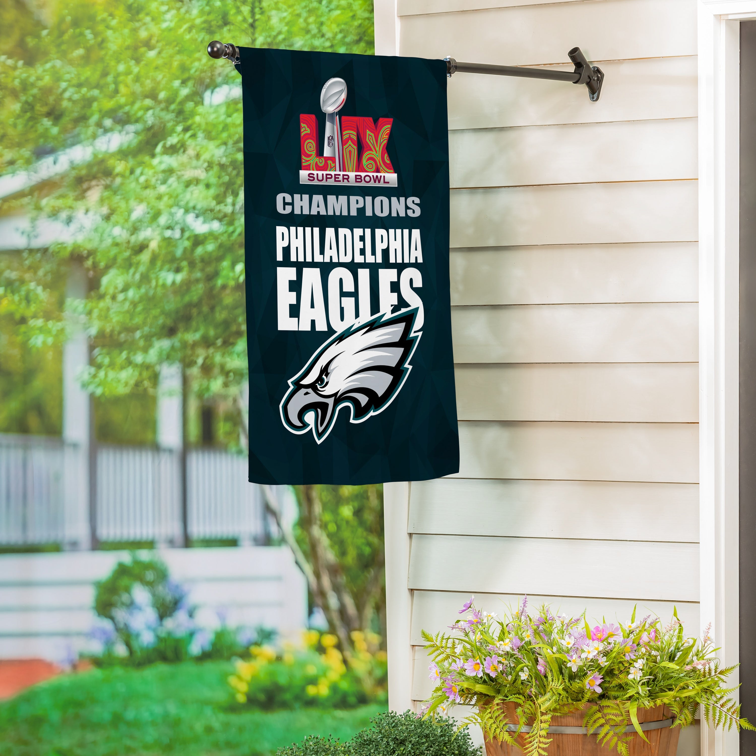Philadelphia Eagles Super Bowl 59 Champions Flag, House - Sports Collectibles, Sports Memorabilia, Sports Fan Shop, Sports Gifts