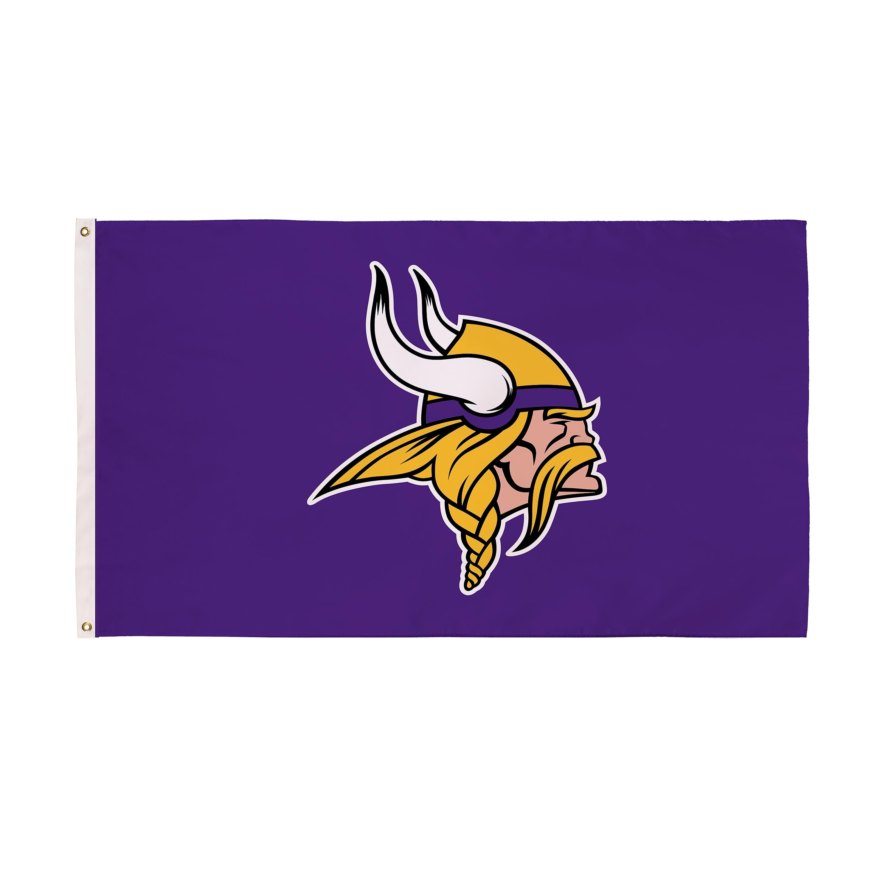 Minnesota Vikings Single Sided Estate Flag with 2 Grommets, 3'x5' - Sports Gifts, Sports Memorabilia, Sports Collectibles, Fan Shop