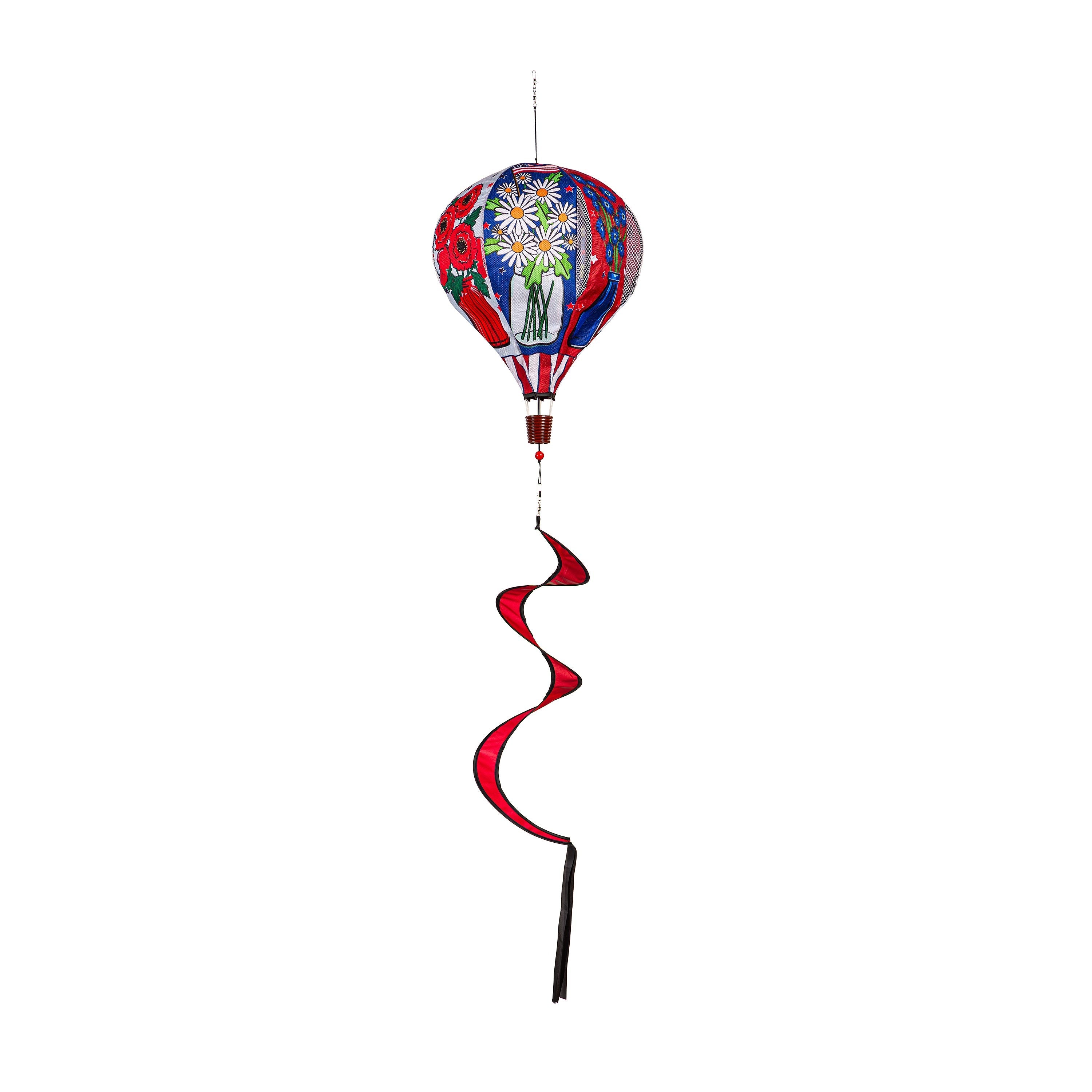 Patriotic Floral Burlap Balloon Spinner - Sports Gifts, Sports Memorabilia, Sports Collectibles, Fan Shop