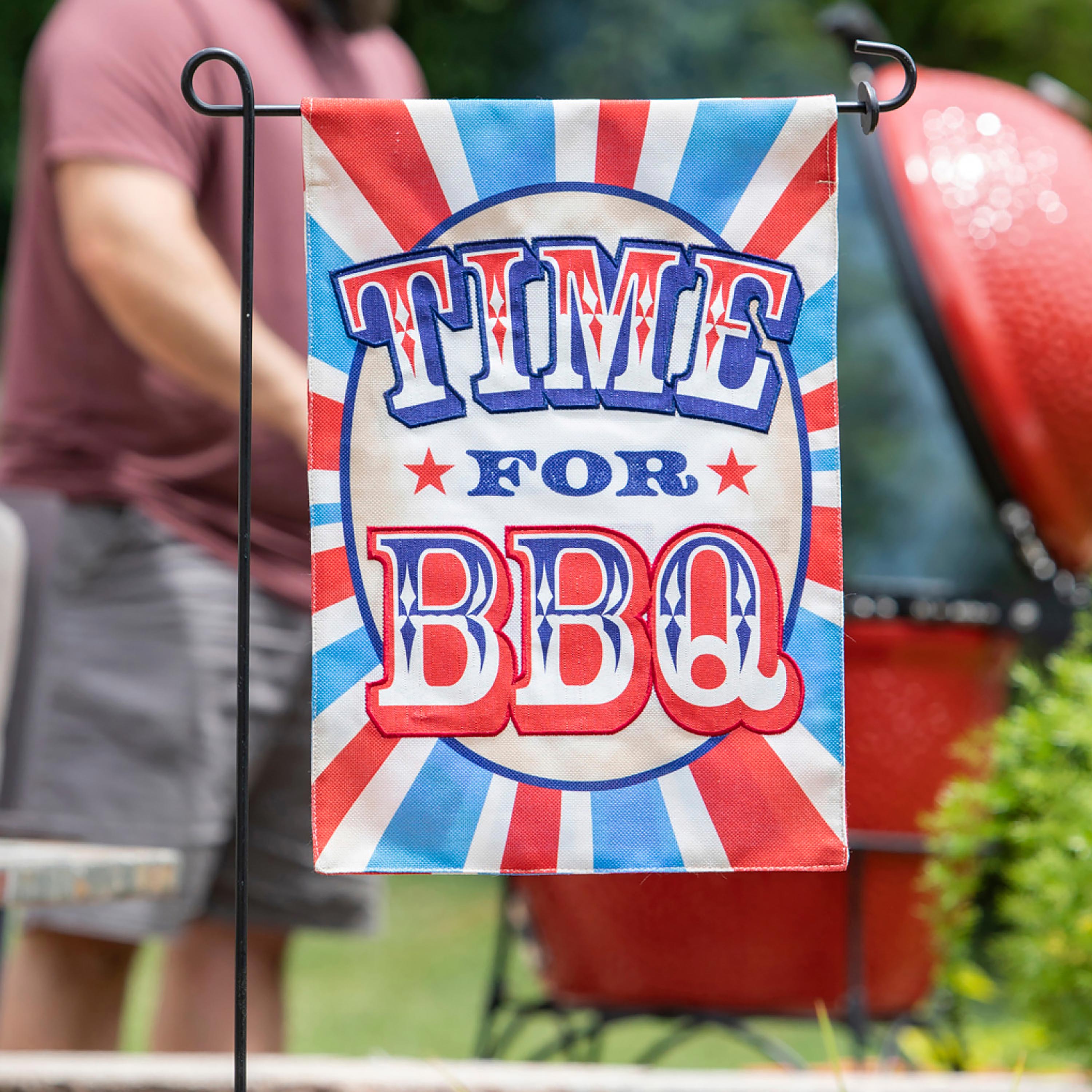 Time for BBQ Garden Burlap Flag - Sports Collectibles, Sports Memorabilia, Sports Fan Shop, Sports Gifts
