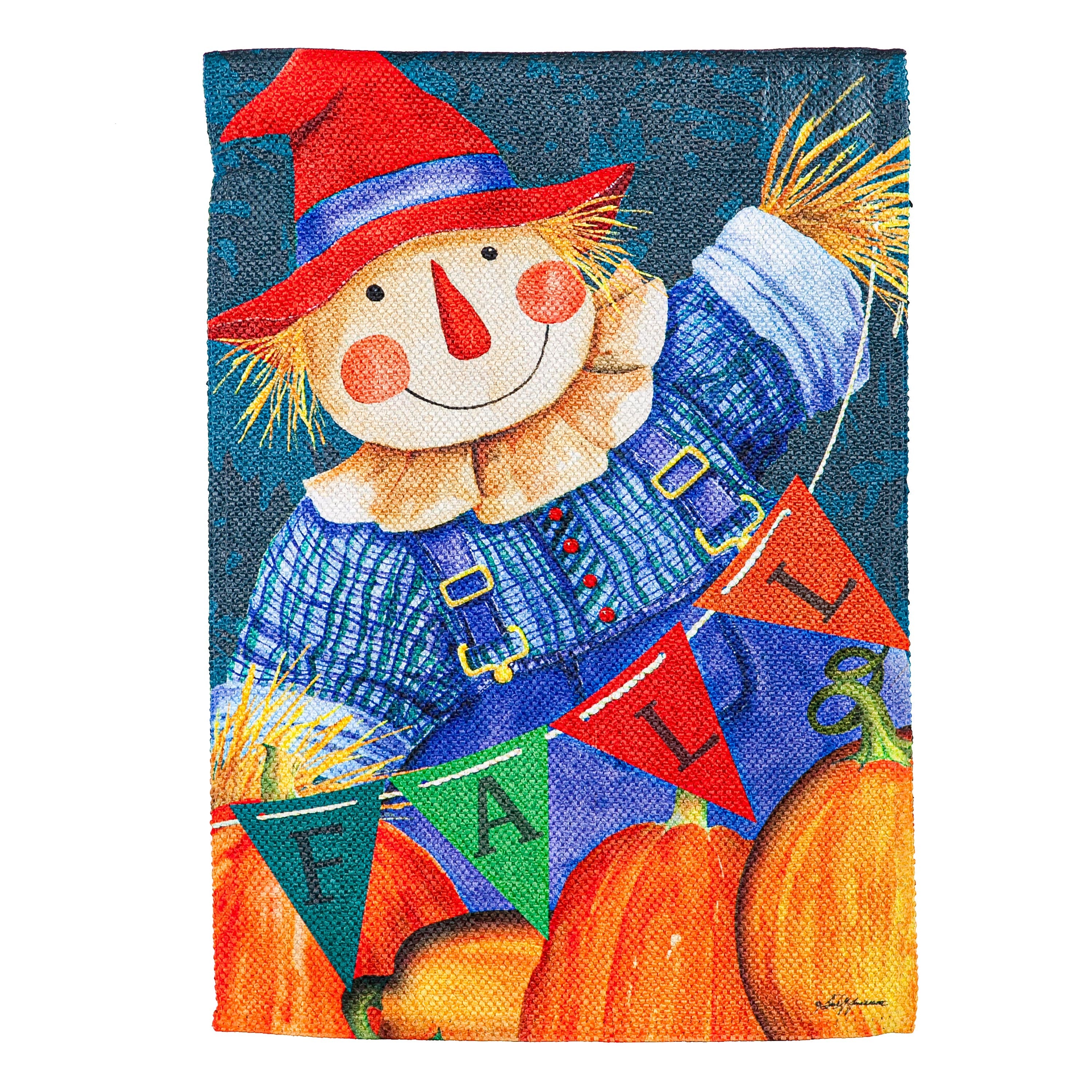 Fall Fella Scarecrow Garden Textured Suede Flag - Sports Collectibles, Sports Memorabilia, Sports Fan Shop, Sports Gifts