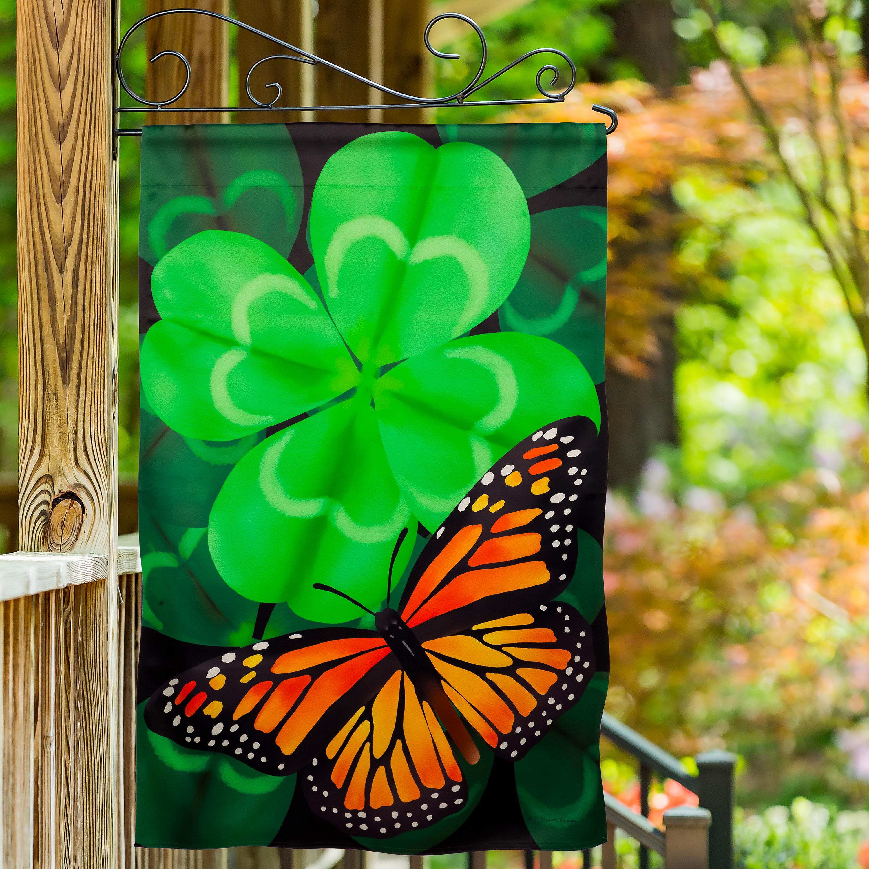 Butterfly Clover Suede House Flag - Sports Collectibles, Sports Memorabilia, Sports Fan Shop, Sports Gifts