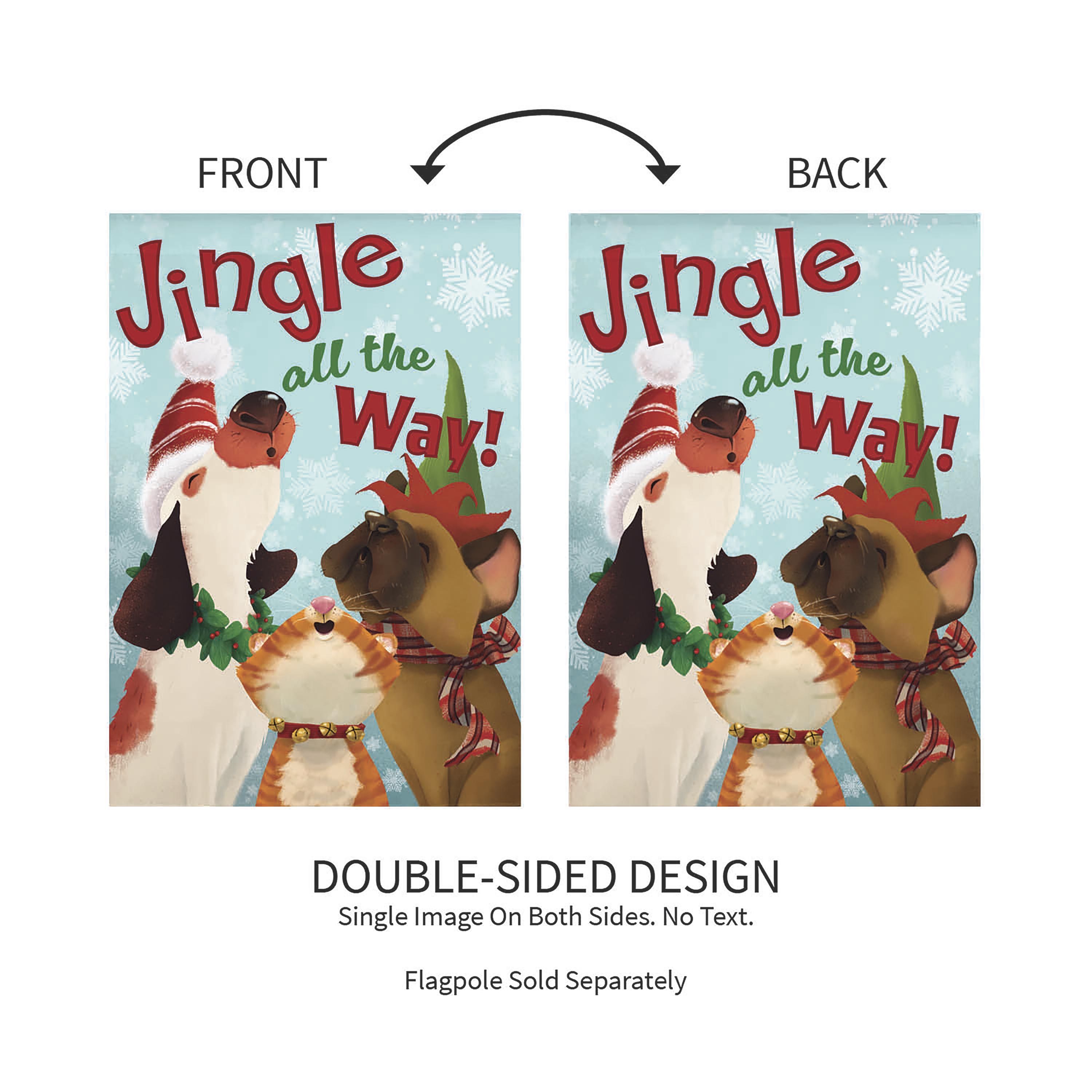 Jingle All the Way Suede Garden Flag - Sports Collectibles, Sports Memorabilia, Sports Fan Shop, Sports Gifts