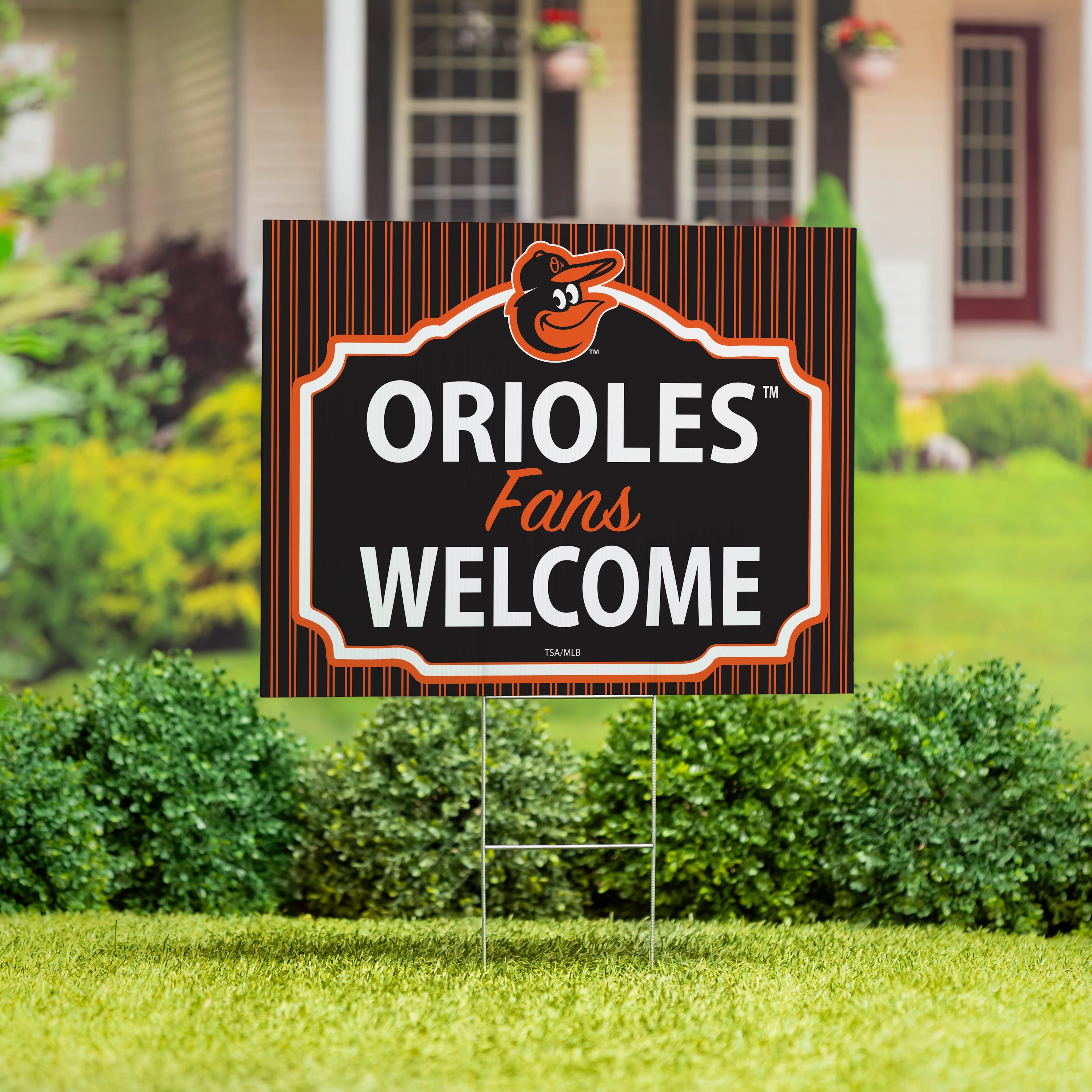 Baltimore Orioles Coroplast Yard Sign, "Fans Welcome" - Sports Collectibles, Sports Memorabilia, Sports Fan Shop, Sports Gifts