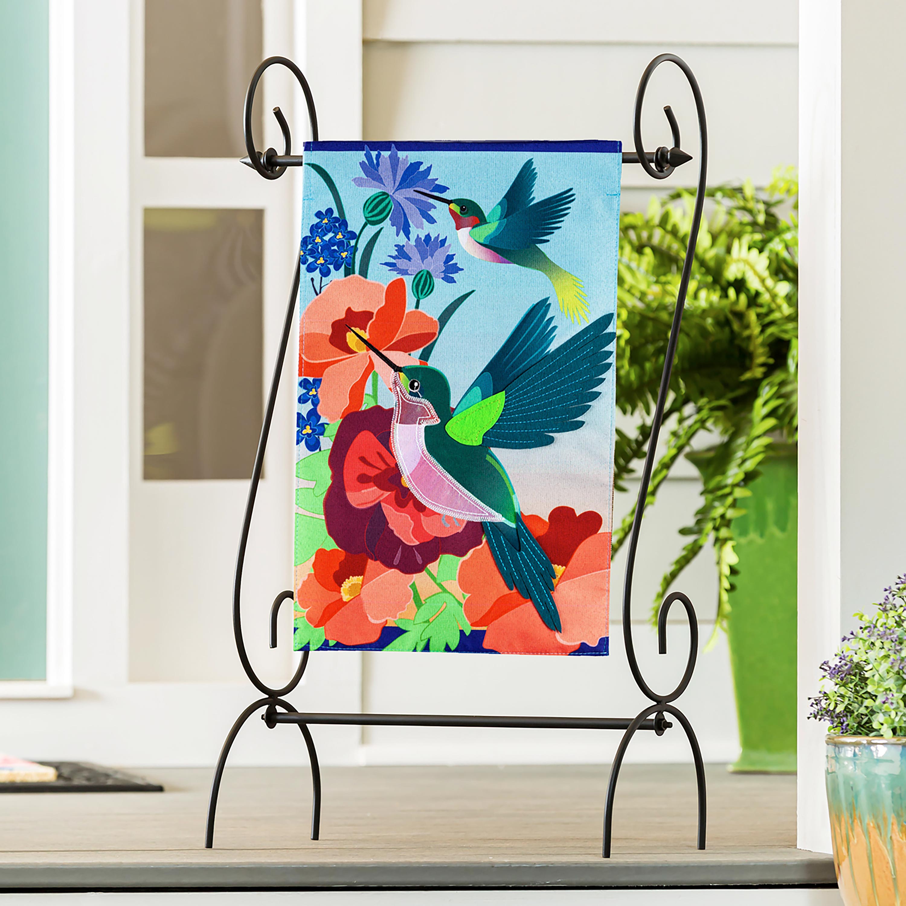 Hummingbird Meadow Garden Linen Flag - Sports Collectibles, Sports Memorabilia, Sports Fan Shop, Sports Gifts