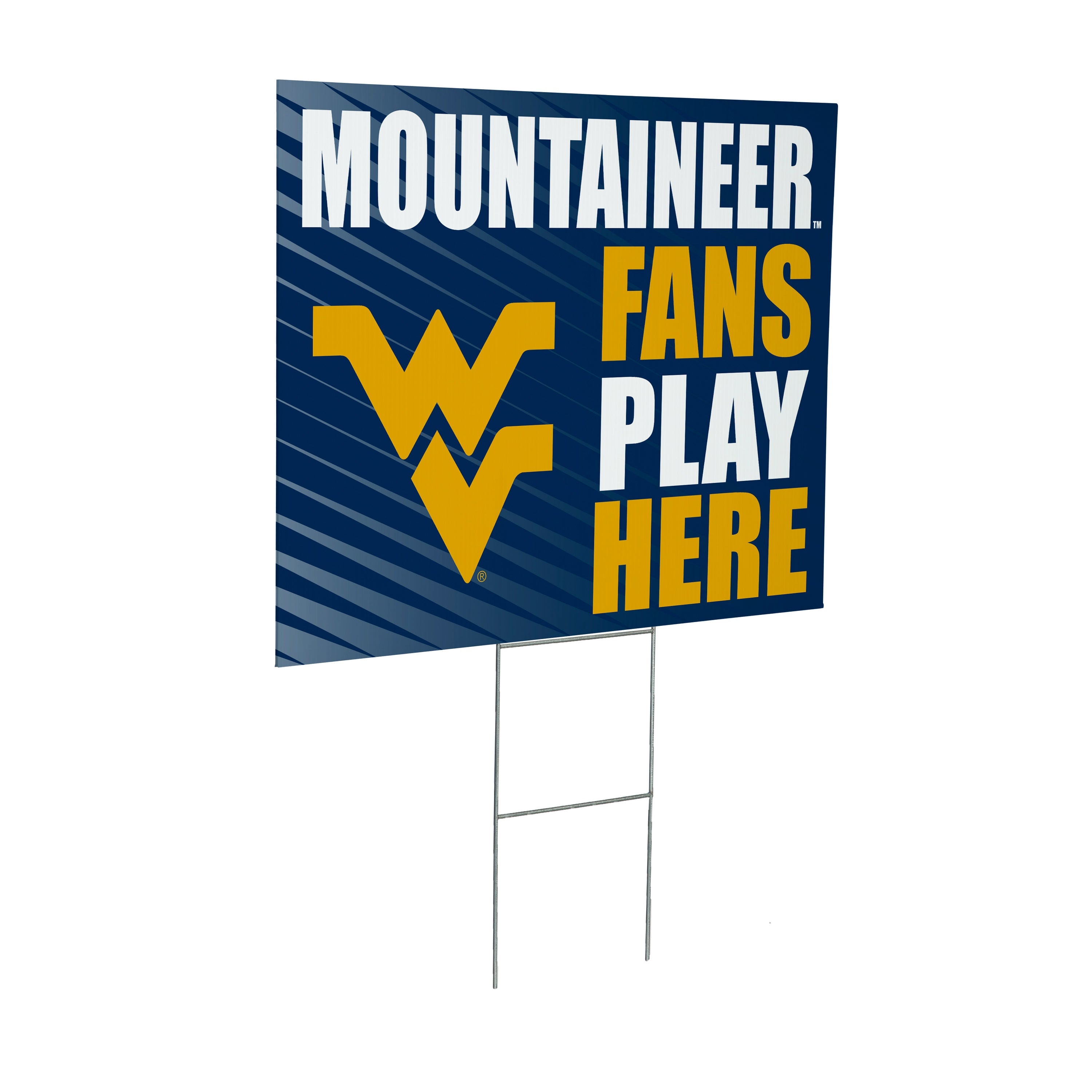 West Virginia University Coroplast Yard Sign "Fans Play Here" - Sports Collectibles, Sports Memorabilia, Sports Fan Shop, Sports Gifts