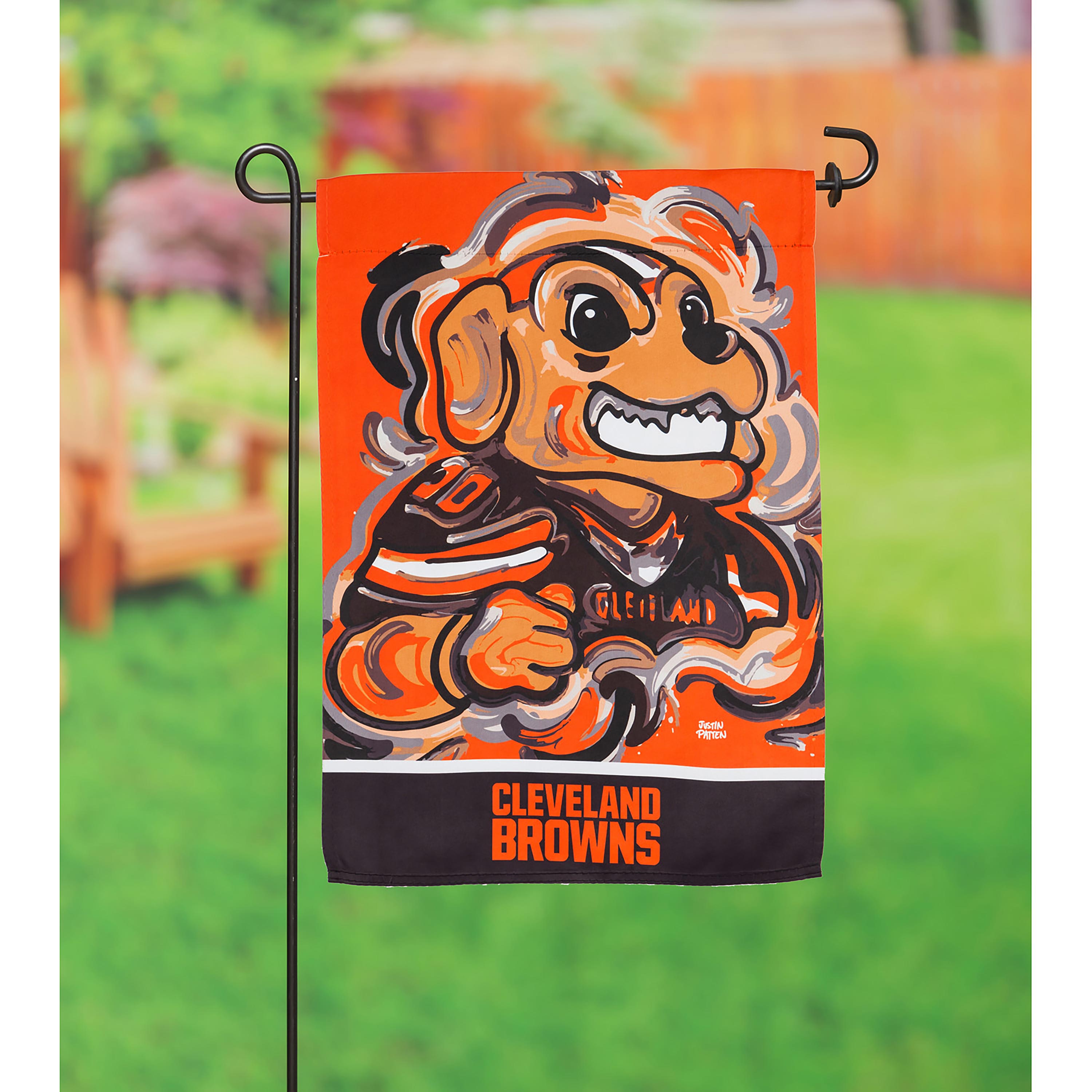 Cleveland Browns Justin Patten Suede Garden Flag - Sports Collectibles, Sports Memorabilia, Sports Fan Shop, Sports Gifts